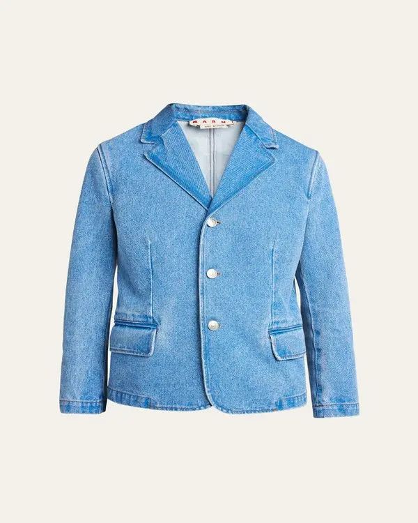 Marni o1w1db11125 Baby Simple Denim Jacket in Blue Size S / US 4 / IT 40 - 1 Thumbnail