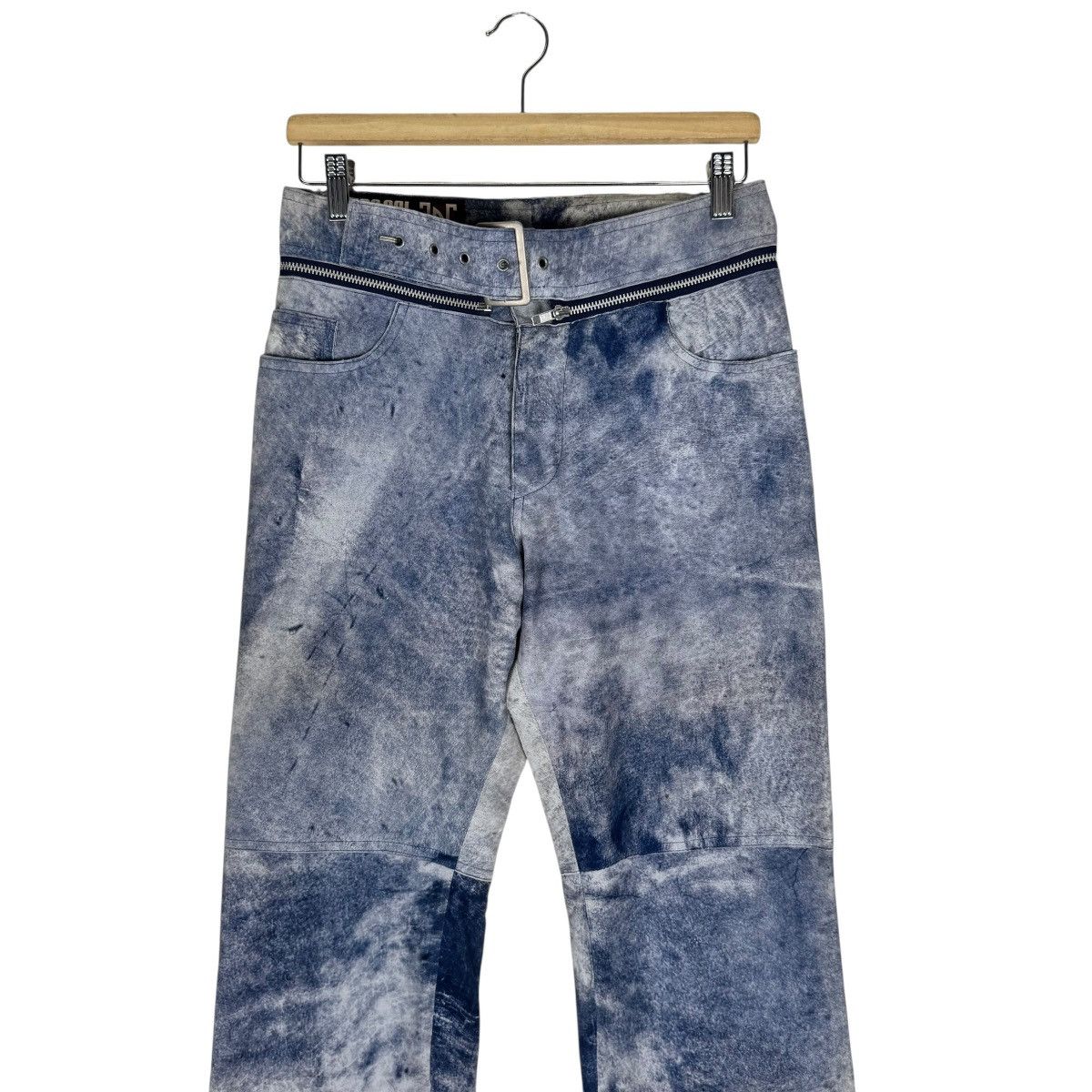 Jean Paul Gaultier 🔥JPG STONE WASHED SHEEPSKIN BIKERS PANTS Size US 30 / EU 46 - 3 Thumbnail
