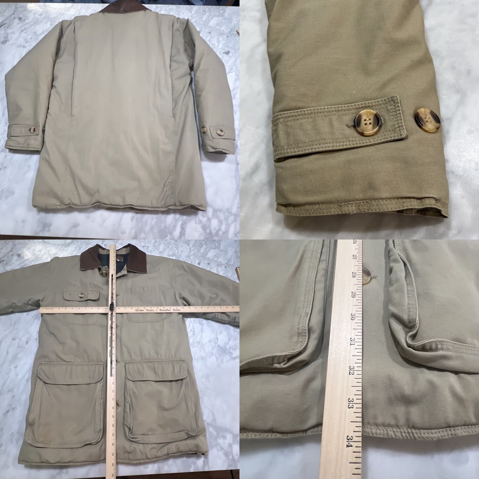 Vintage Greatland Apparel Chore Jacket Men’s Small Flannel Lined Cotton Leather Collar Casual Workwear Size US S / EU 44-46 / 1 - 8 Thumbnail