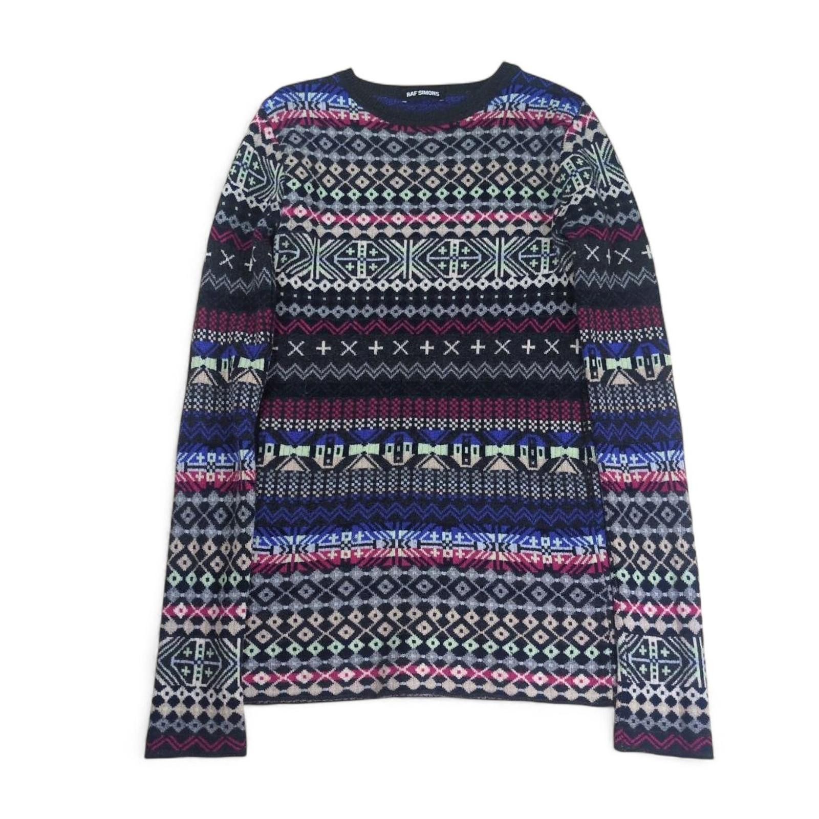 Raf Simons Raf Simons - Patterned Wool Crew Neck Sweater Size US M / EU 48-50 / 2 - 3 Thumbnail