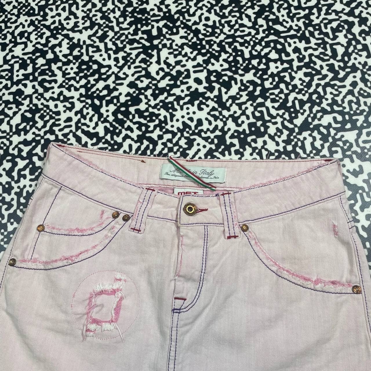 Japanese Brand Vintage Y2K MET Japanese Style Retro Sexy Pink Mini Skirt Size 26" / US 2 / IT 38 - 7 Thumbnail