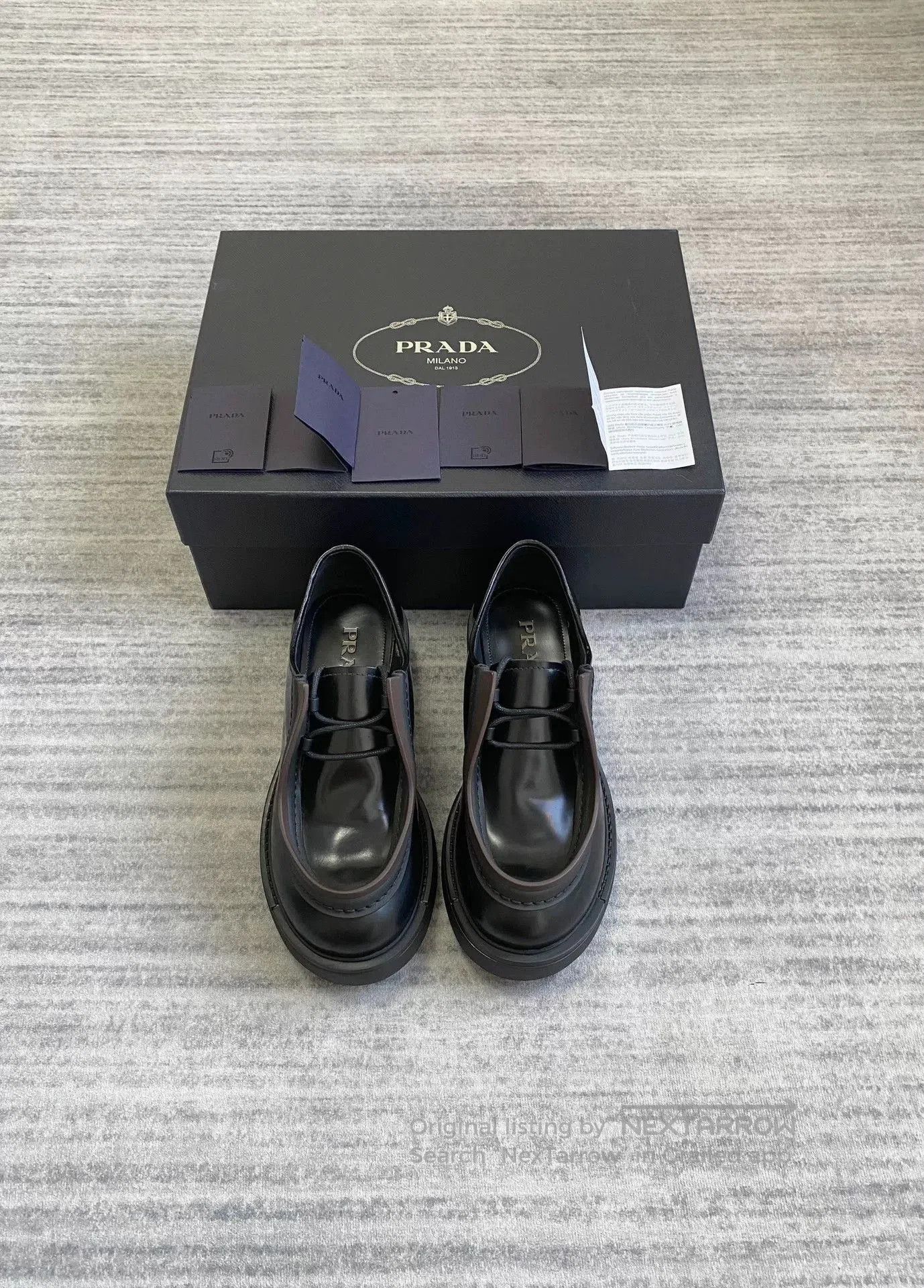 Prada prada raf simons black derby leather shoes. Size US 6 / EU 39 - 1 Thumbnail