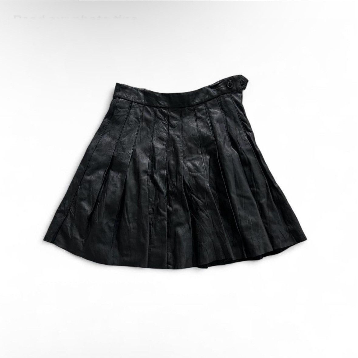 Maje Maje black pleated leather skirt Size 24" / US 00 / IT 34 - 1 Thumbnail