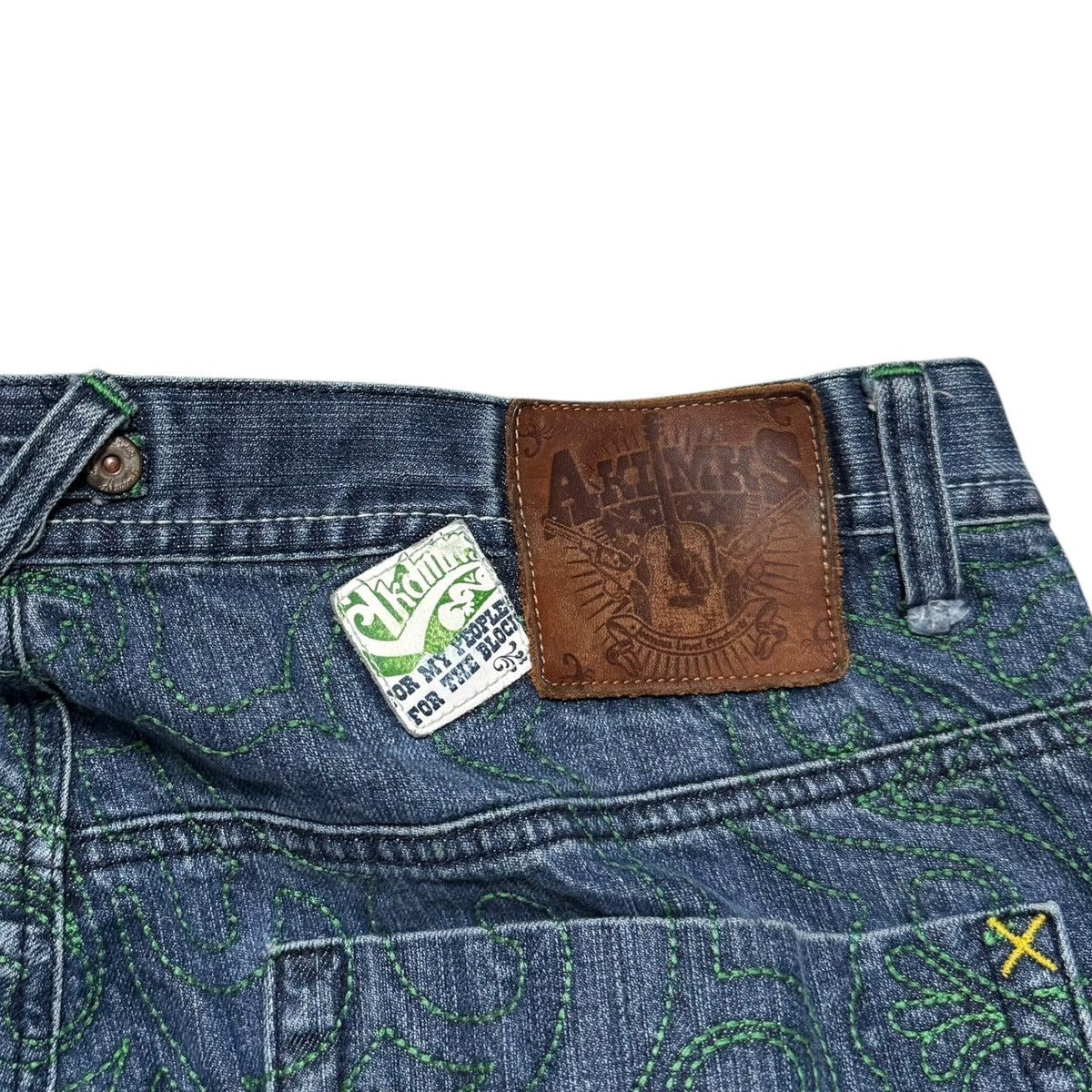 Akademiks Akademiks Baggy Green Embroidered Y2K Jeans Men’s 36x31.5 Size US 36 / EU 52 - 5 Thumbnail