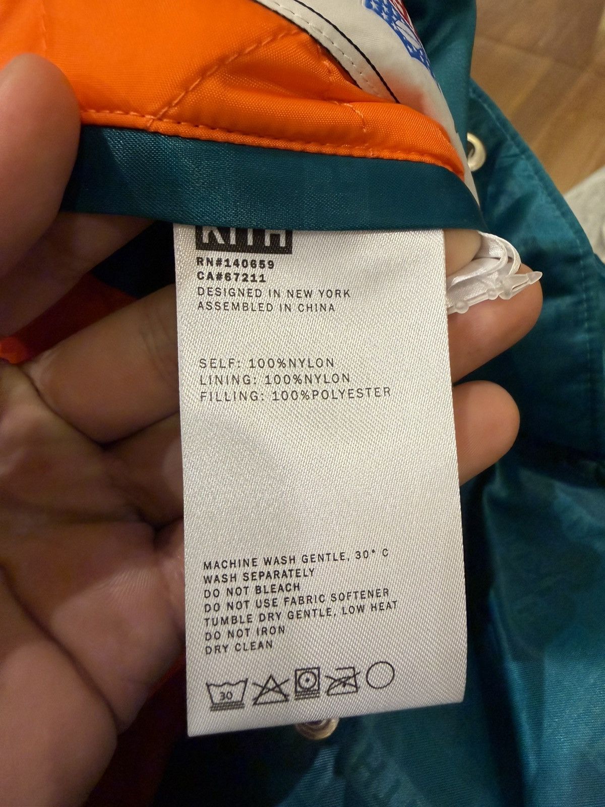 Kith × NFL Kith x NFL Monogram Miami Dolphins Satin Varsity Jacket Size US L / EU 52-54 / 3 - 5 Thumbnail