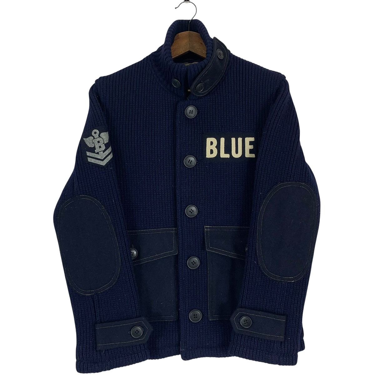 Blue Blue Japan 🔥🔥BLUE BLUE JAPAN MILITARY CABLE KNITTED JACKET Size US M / EU 48-50 / 2 - 1 Thumbnail