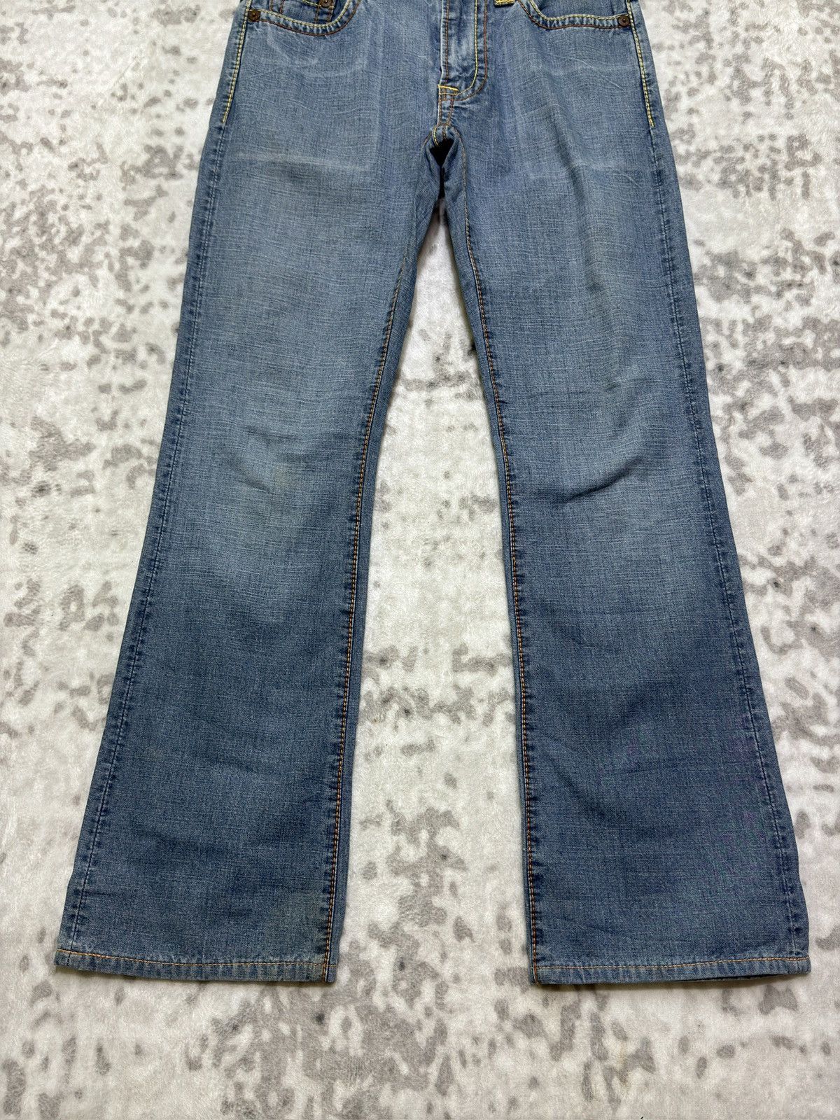 Evisu Evisu GENES Flare Jeans Red Stitches Logo Denim Y2K Archive Size 28" / US 6 / IT 42 - 6 Thumbnail