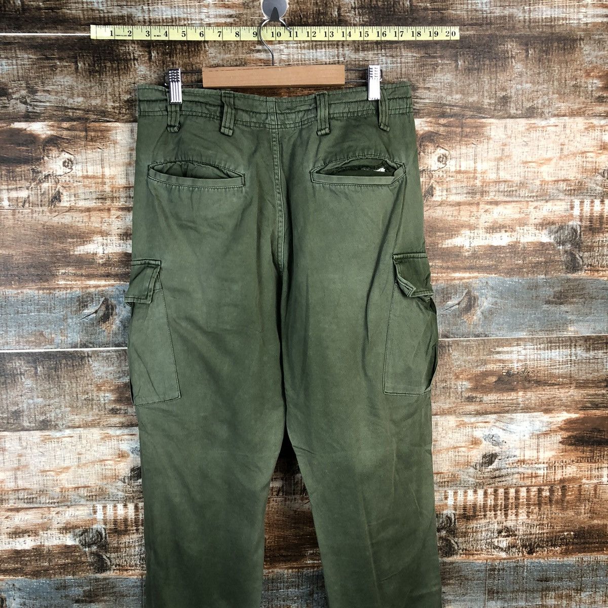Japanese Brand DLL Browny Green Cargo Multipocket Pants #C100 Size US 29 - 14 Thumbnail