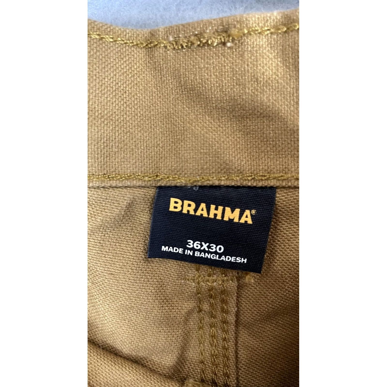 Vintage Brahma Carpenter Pants Mens 36x30 Brown Relaxed Fit Canvas Workwear Pockets Size US 36 / EU 52 - 2 Thumbnail