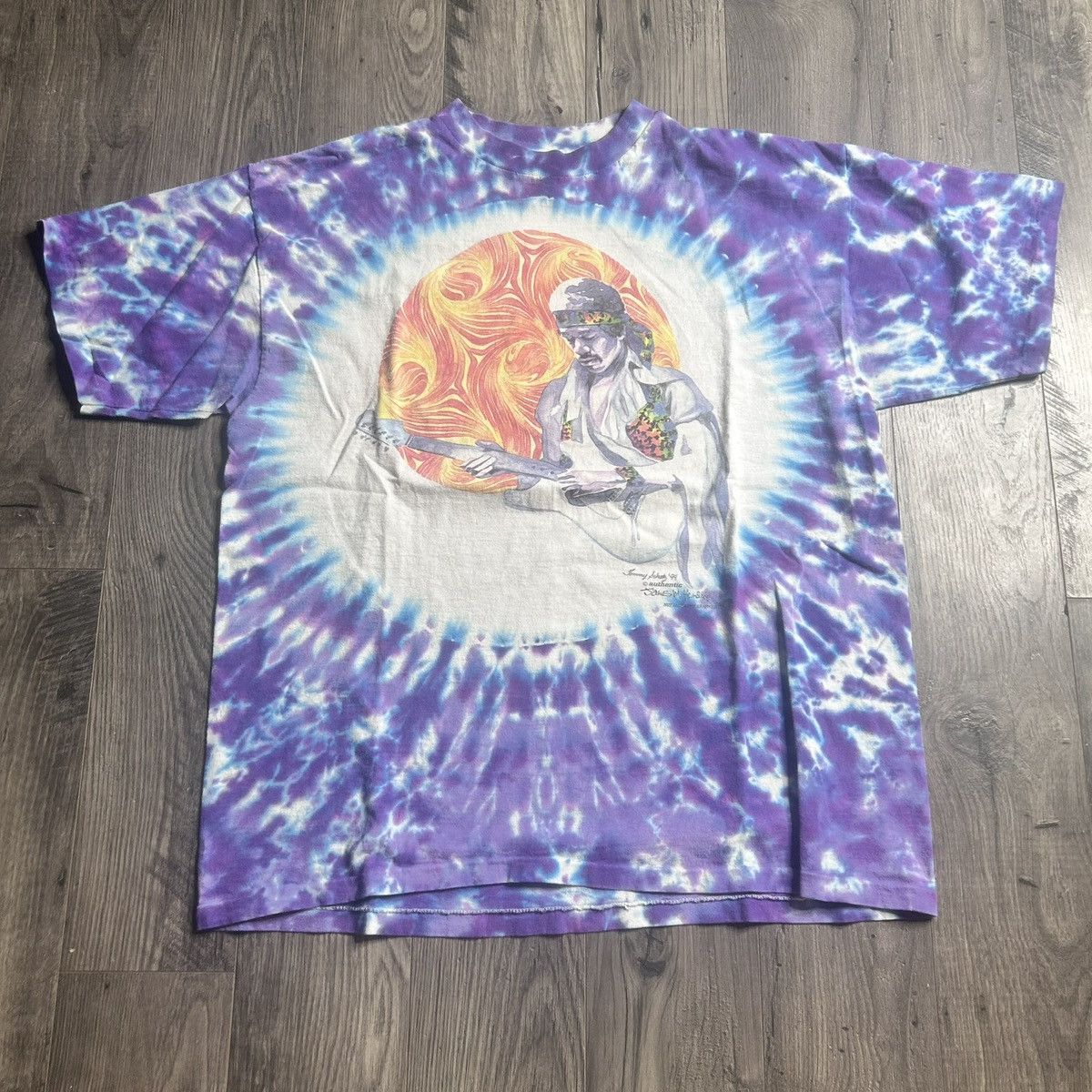 Jimi Hendrix Vintage 90s jimi hendrix tie dye band tee shirt Size US XL / EU 56 / 4 - 1 Thumbnail