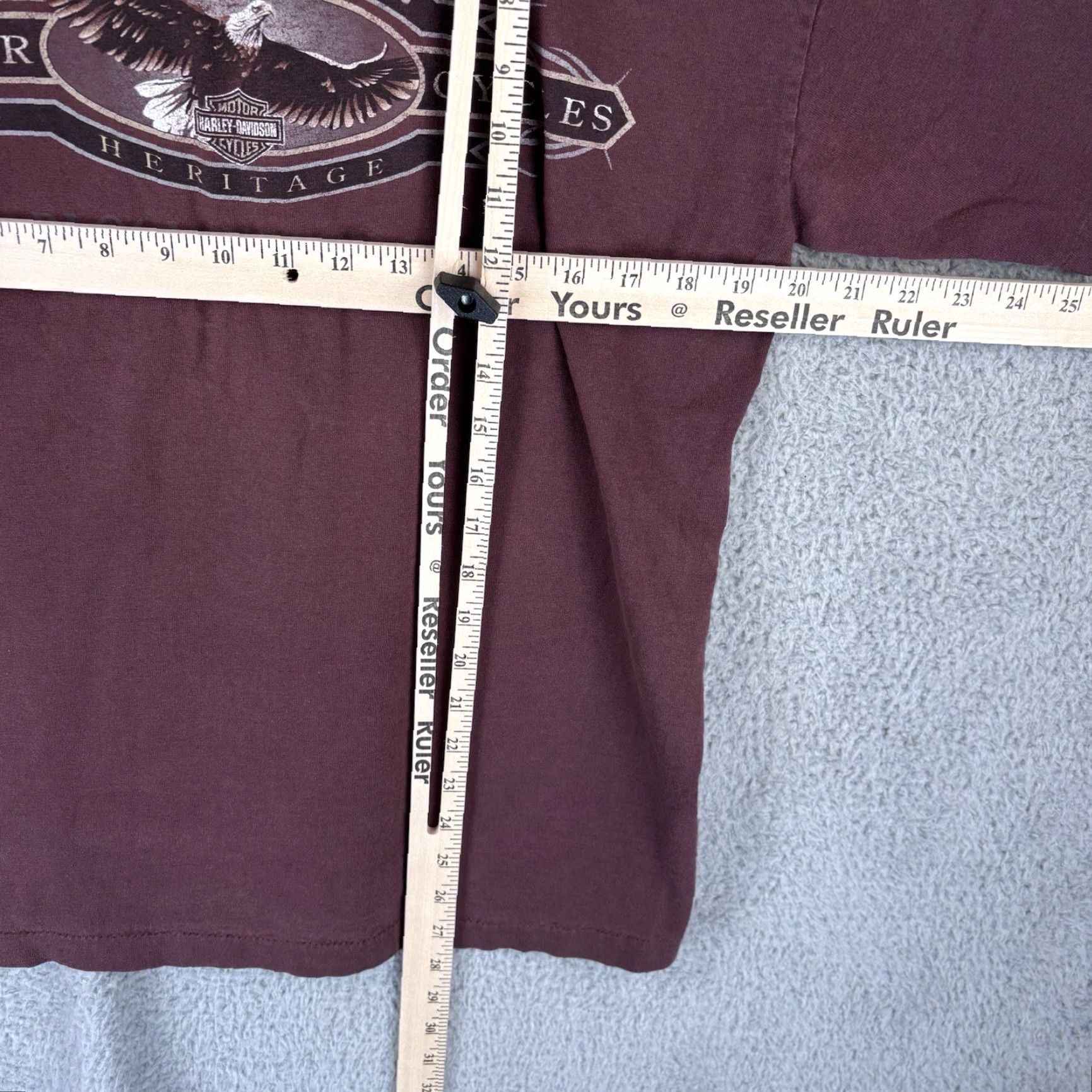 Harley Davidson Harley-Davidson T-Shirt Mens Medium Maroon Pocket Graphic Tee Eagle Made USA Size US M / EU 48-50 / 2 - 6 Thumbnail