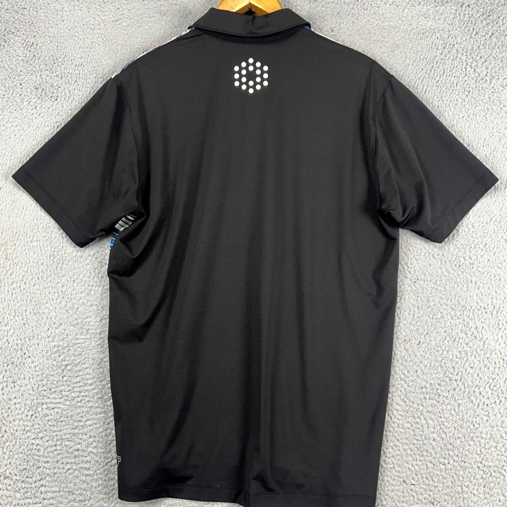 Puma PUMA Sport Mens Golf Polo Shirt Medium Black White Multicolor Geometric Logo Rugby Shirt Polo Adult Mens Size US M / EU 48-50 / 2 - 3 Thumbnail