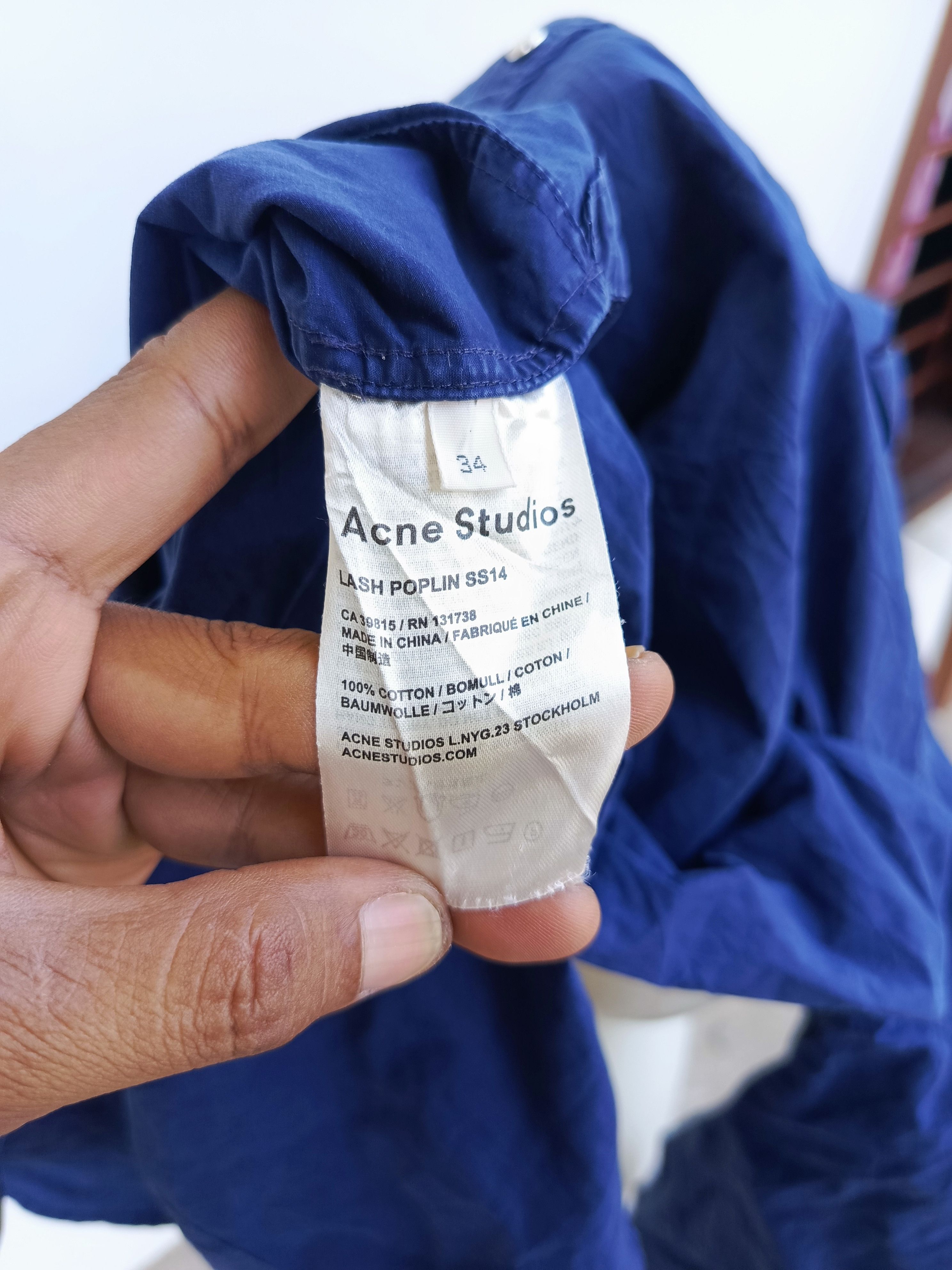 Acne Studios Acne Studios Navy Button Up Long Shirt Dress Oversized Fit Size XXS / US 00 / IT 34 - 9 Thumbnail