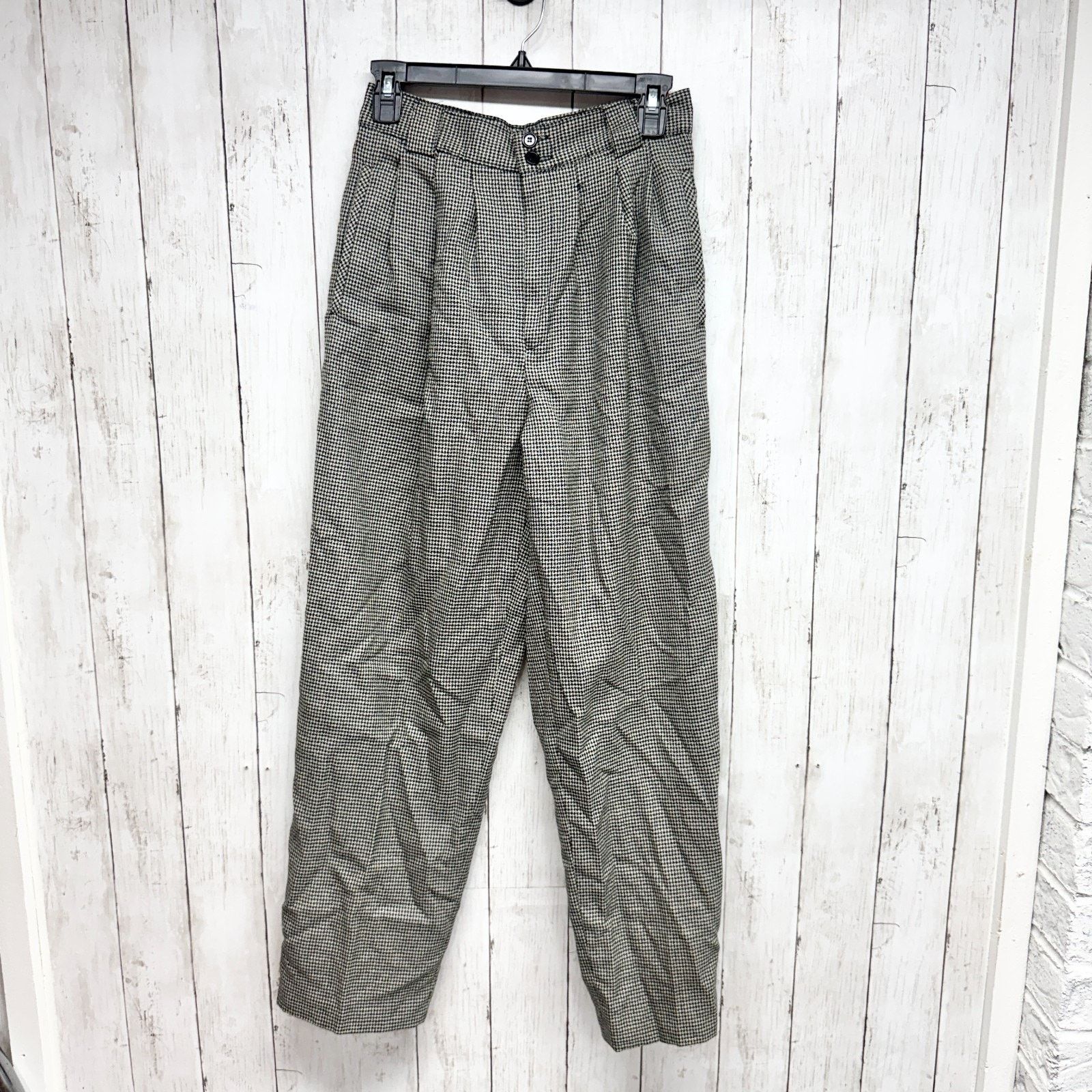 Vintage Vintage Giorgio Sant' Angelo Trousers Houndstooth Pure Wool Size 28" / US 6 / IT 42 - 1 Thumbnail