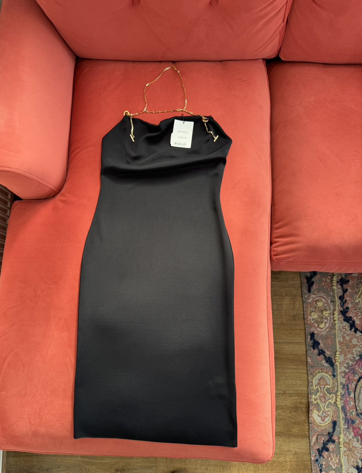 Bottega Veneta Bottega Veneta New chain details black midi dress, size S Size S / US 4 / IT 40 - 3 Thumbnail