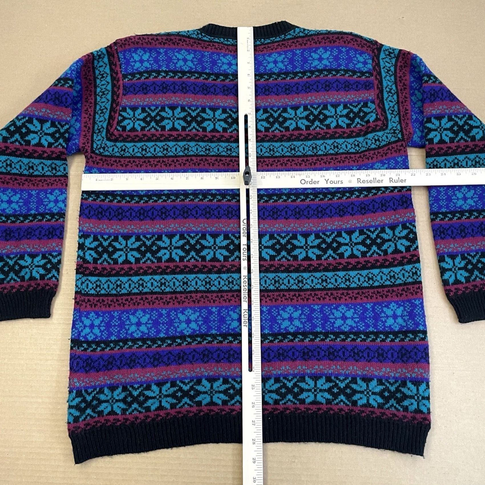 Vintage VINTAGE Alfred Dunner Knit Sweater Mens Large Blue Geometric 90s Pullover Knits Shirt Size US L / EU 52-54 / 3 - 7 Thumbnail