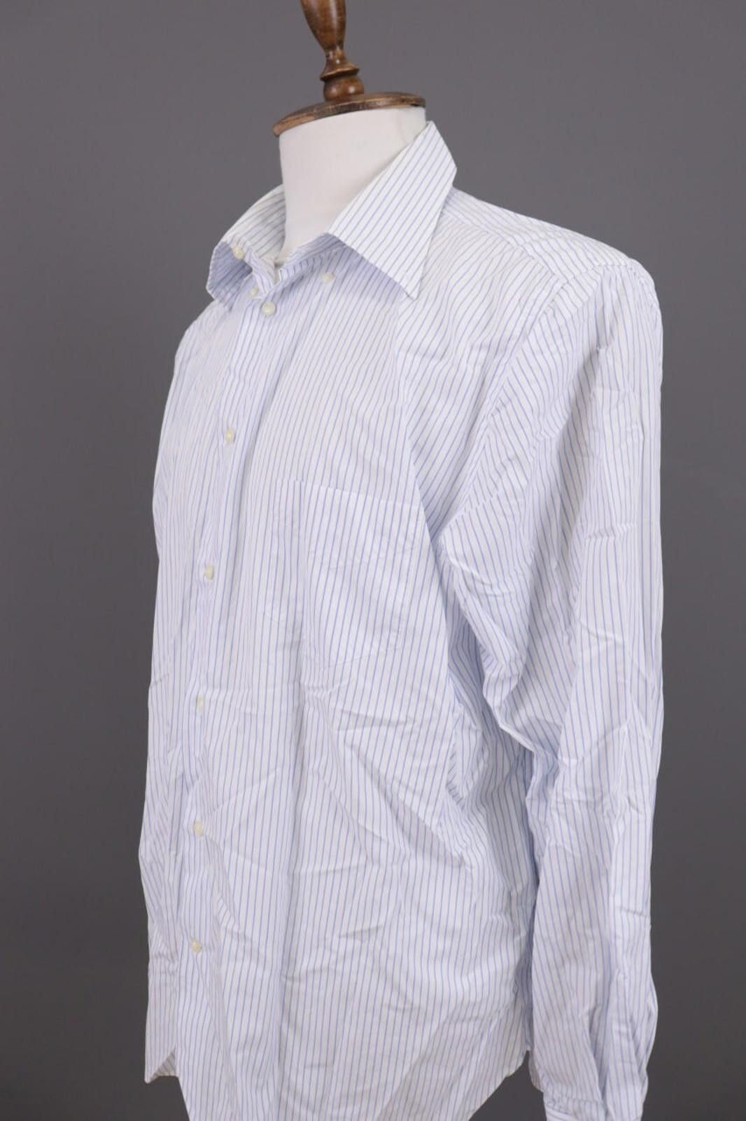Designer Boggi Milano Regular Fit Pinstre Down Shirt Size 46 / 18 1/2 Size US M / EU 48-50 / 2 - 6 Thumbnail