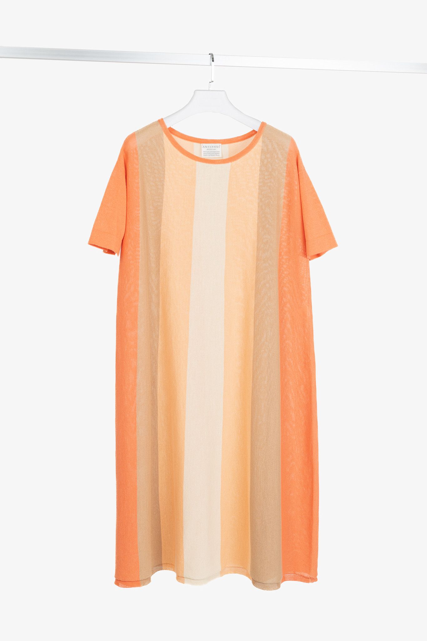 Other Antipast Coral-Striped Japanese-Paper Knit Midi Dress Size M / US 6-8 / IT 42-44 - 1 Thumbnail