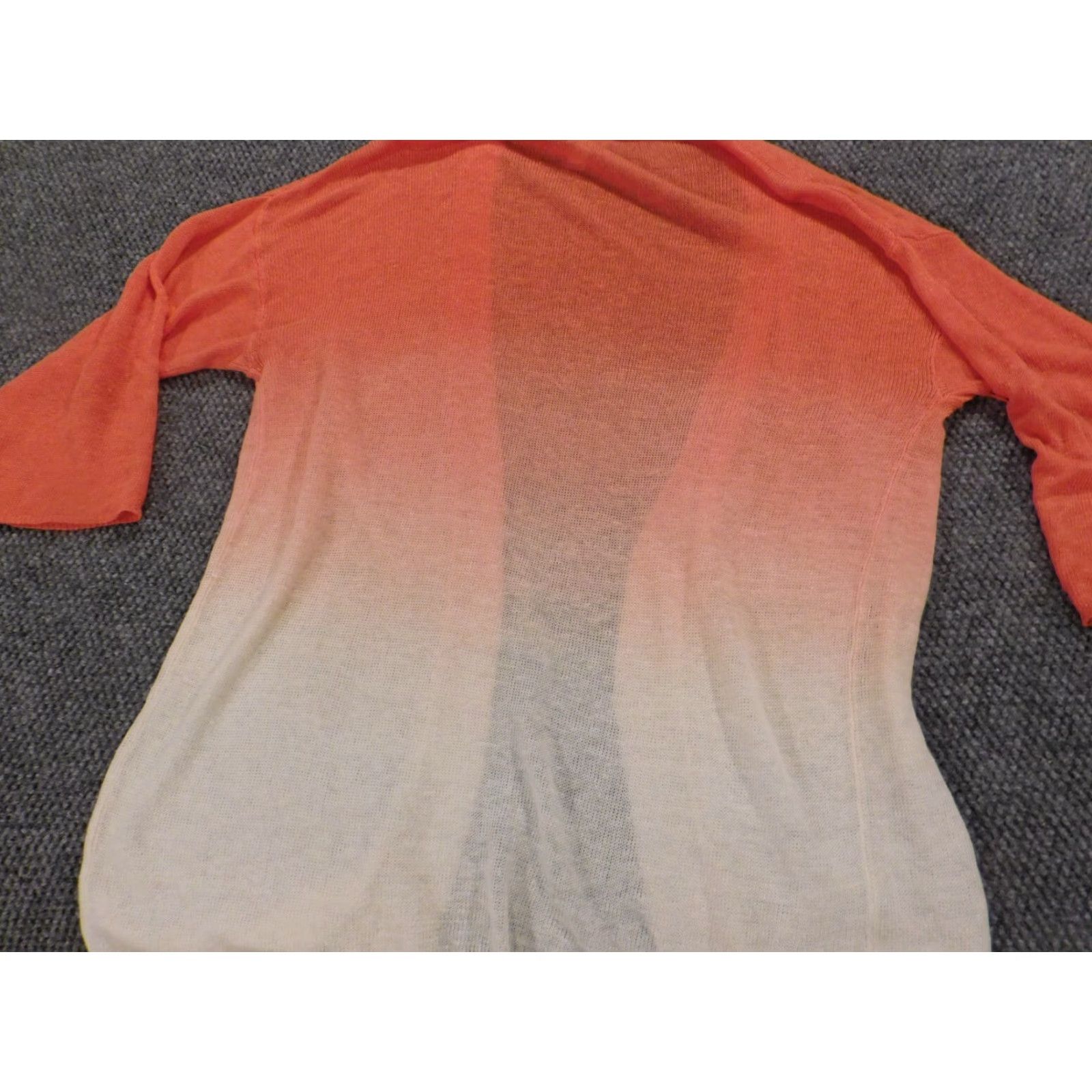 Vintage Chico's Cardigan Sweater Women 2 Pink Linen Knit Ruffle Long Sleeve Round Neck Pullover Regular Fit Size XS / US 0-2 / IT 36-38 - 7 Thumbnail