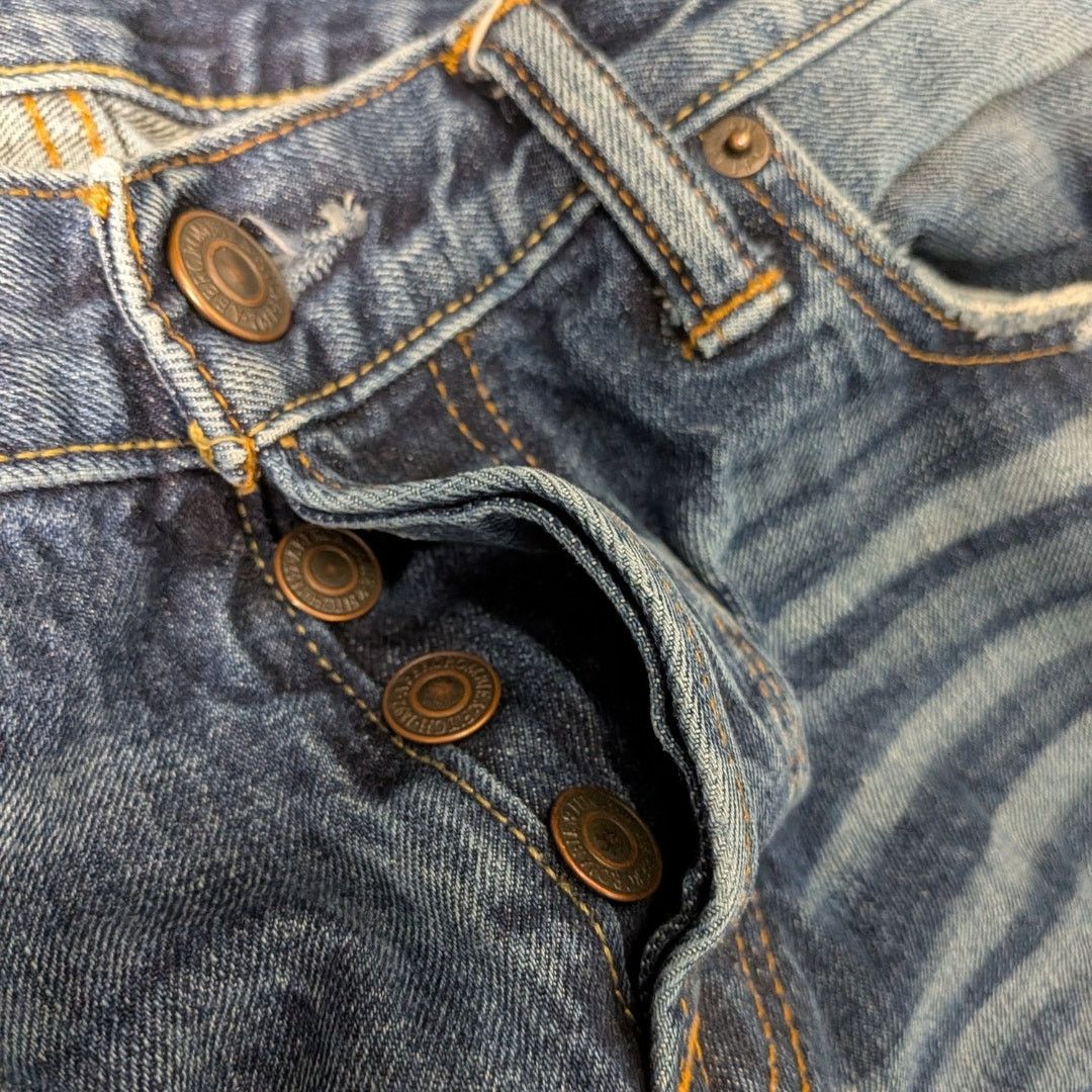 Abercrombie & Fitch Abercrombie & Fitch Distressed Straight Jeans W/ Button Fly Size US 34 / EU 50 - 3 Thumbnail