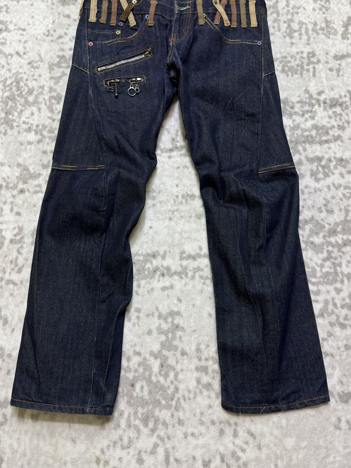 If Six Was Nine Japanese Archive BreathMINt Double Waist Punk Denim Pants Size US 31 - 6 Thumbnail