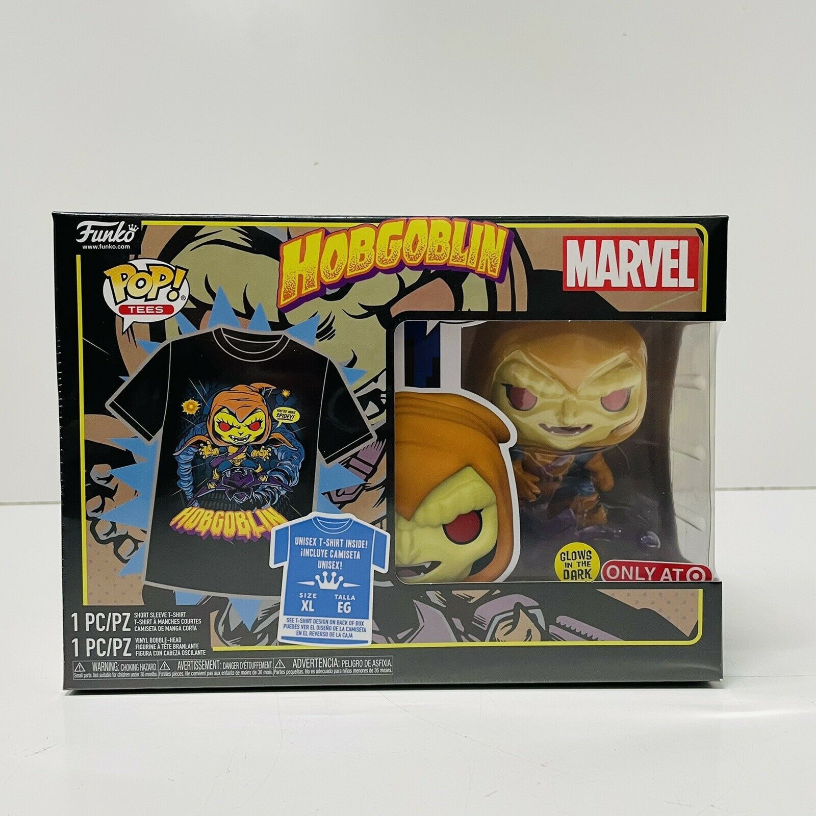 Marvel Comics Funko Pop Hobgoblin GLOW #959 Pop & Tee Shirt NEW Rare XL Size US XL / EU 56 / 4 - 1 Thumbnail
