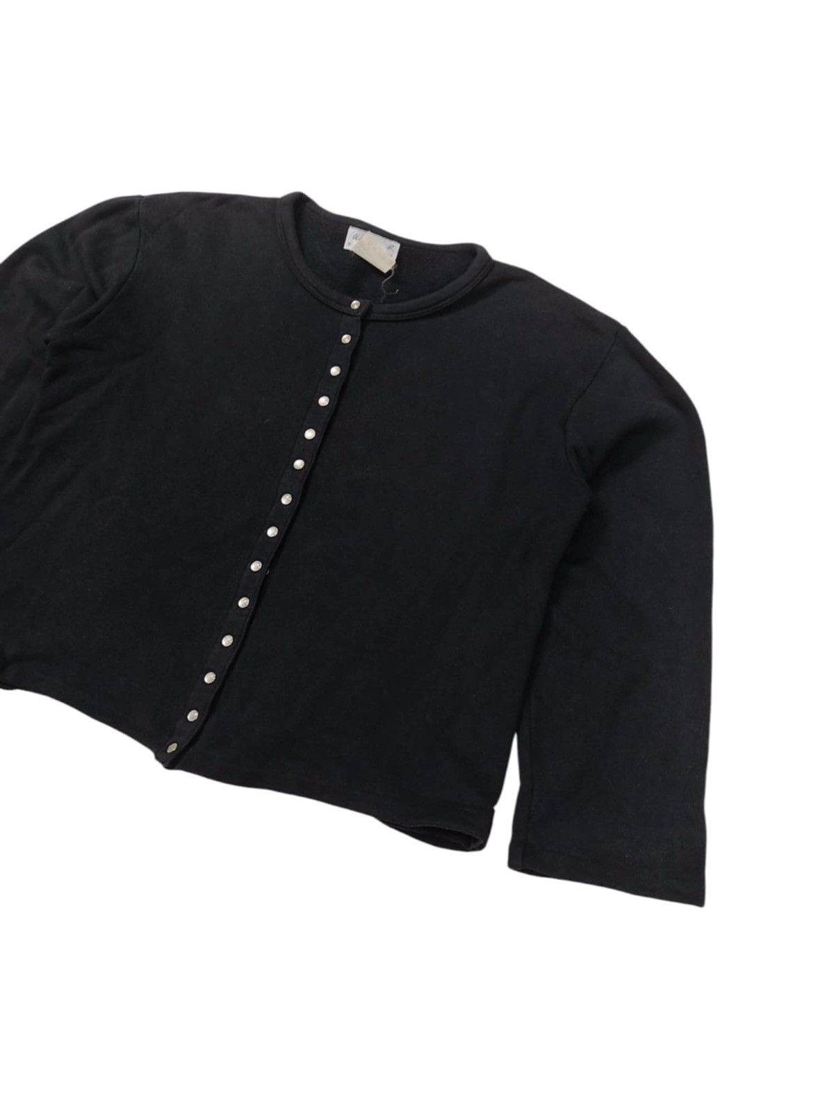 Vintage × agnes b. VINTAGE Agnes B Black Cashmere Le Petit Snap Cardigan Size M / US 6-8 / IT 42-44 - 2 Thumbnail