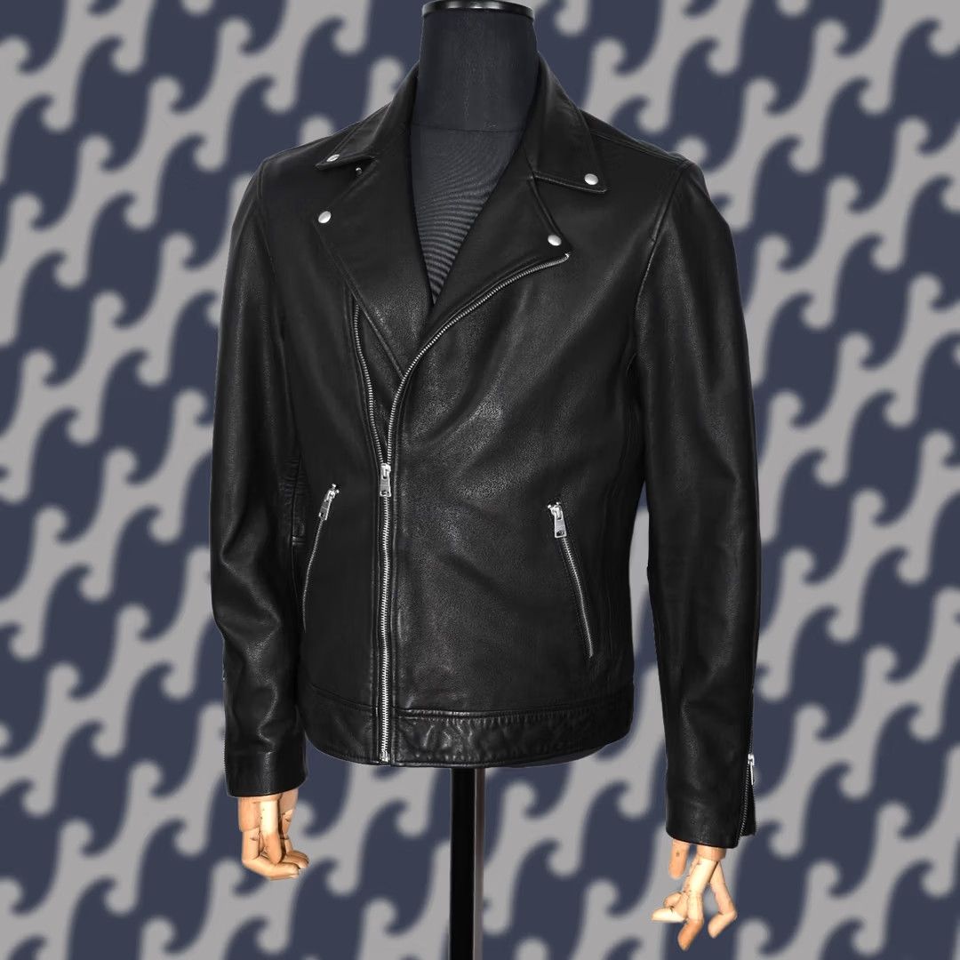 Allsaints AllSaints Tyson Biker Jacket Men's Black M Leather Zip Jacket Motocy Cleather? Size US M / EU 48-50 / 2 - 1 Thumbnail