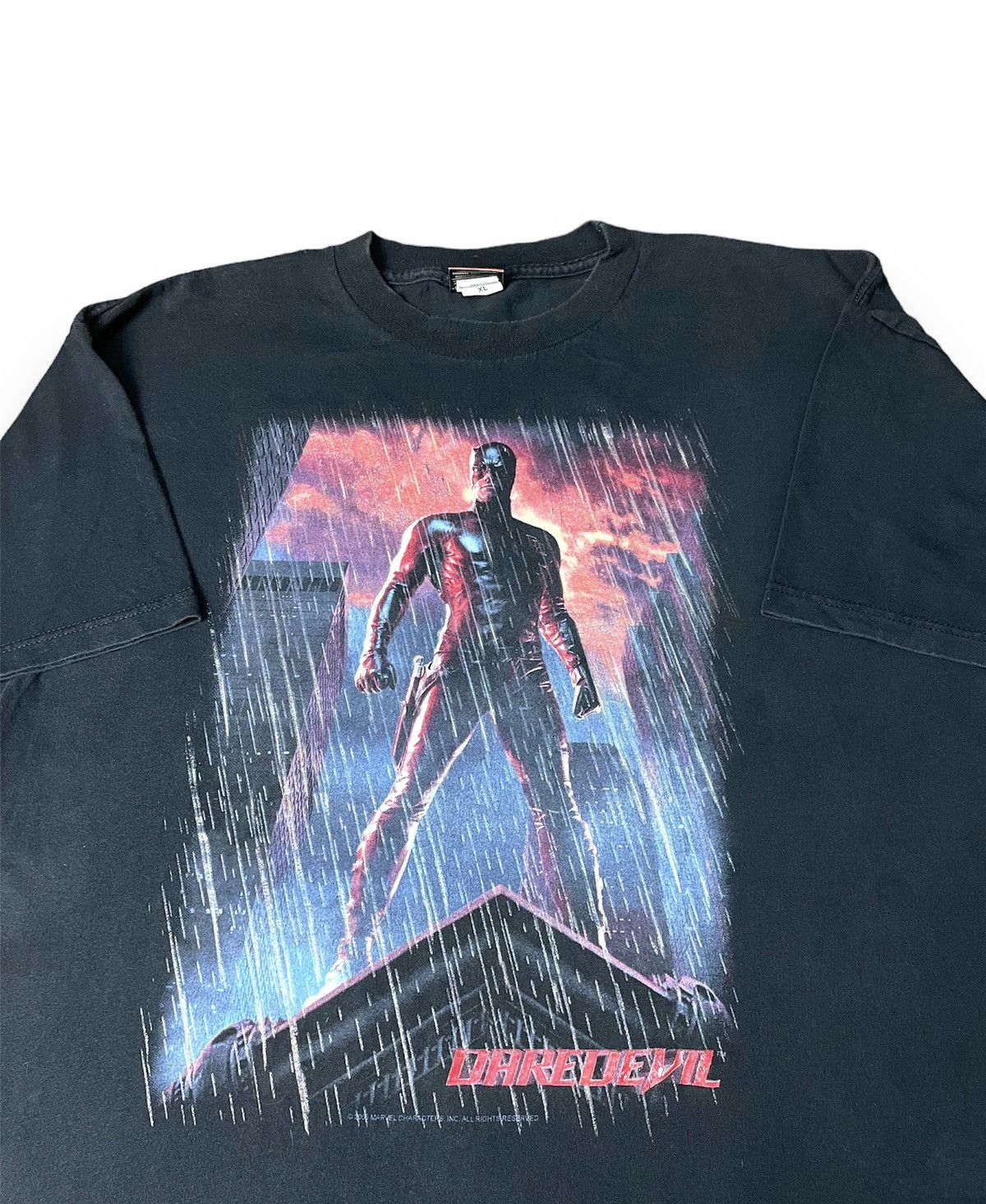 image of Marvel Comics x Movie Vintage Daredevil Marvel 2003 Movies Shirt in Black, Men's (Size XL)