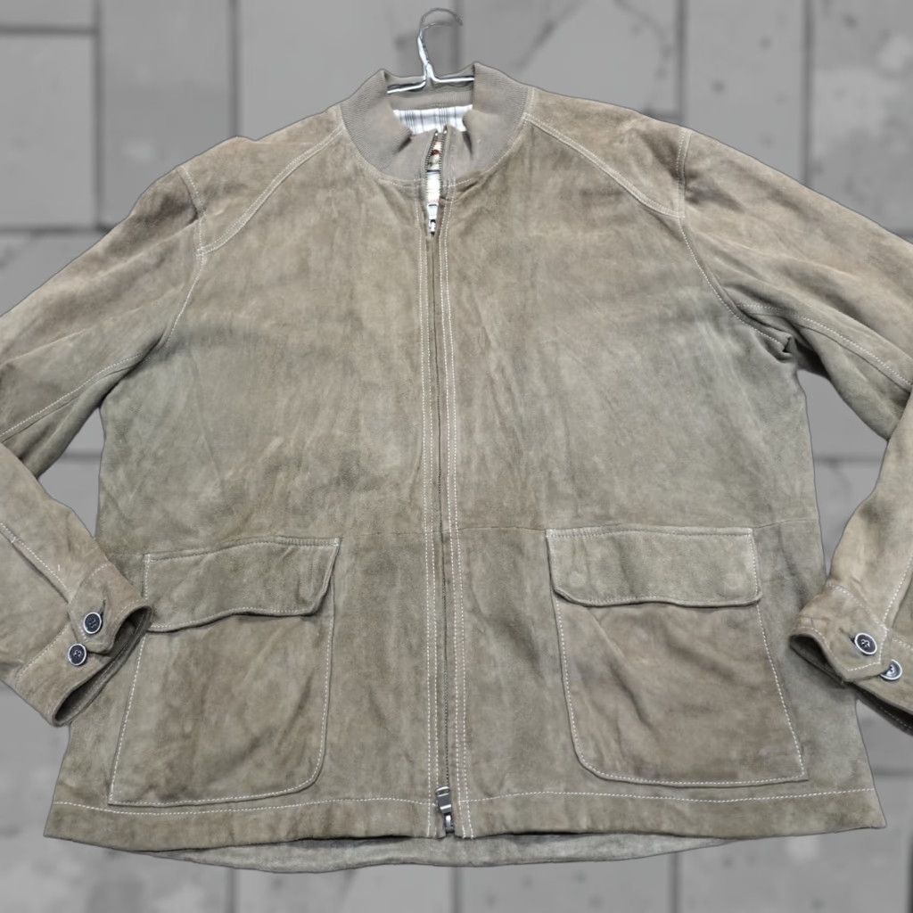 Tommy Bahama Tommy Bahama Jacket Bomber Jacket XL Beige Suede Full Zip Men Regular Size XL Beige Bomber Size US XL / EU 56 / 4 - 1 Thumbnail