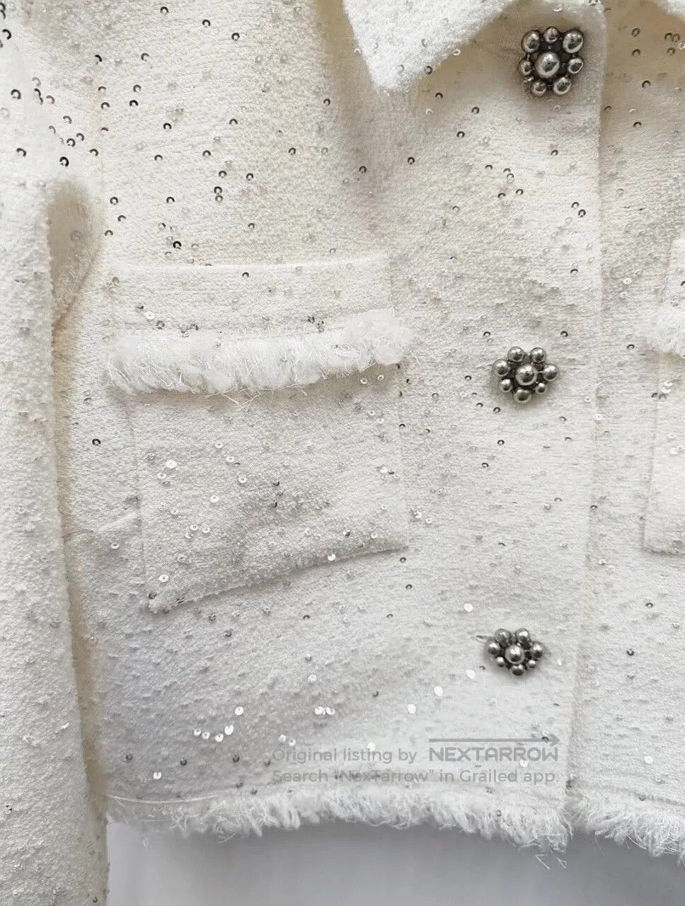 Oscar De La Renta Oscar de la Renta White Short Jacket. Size S / US 4 / IT 40 - 3 Thumbnail