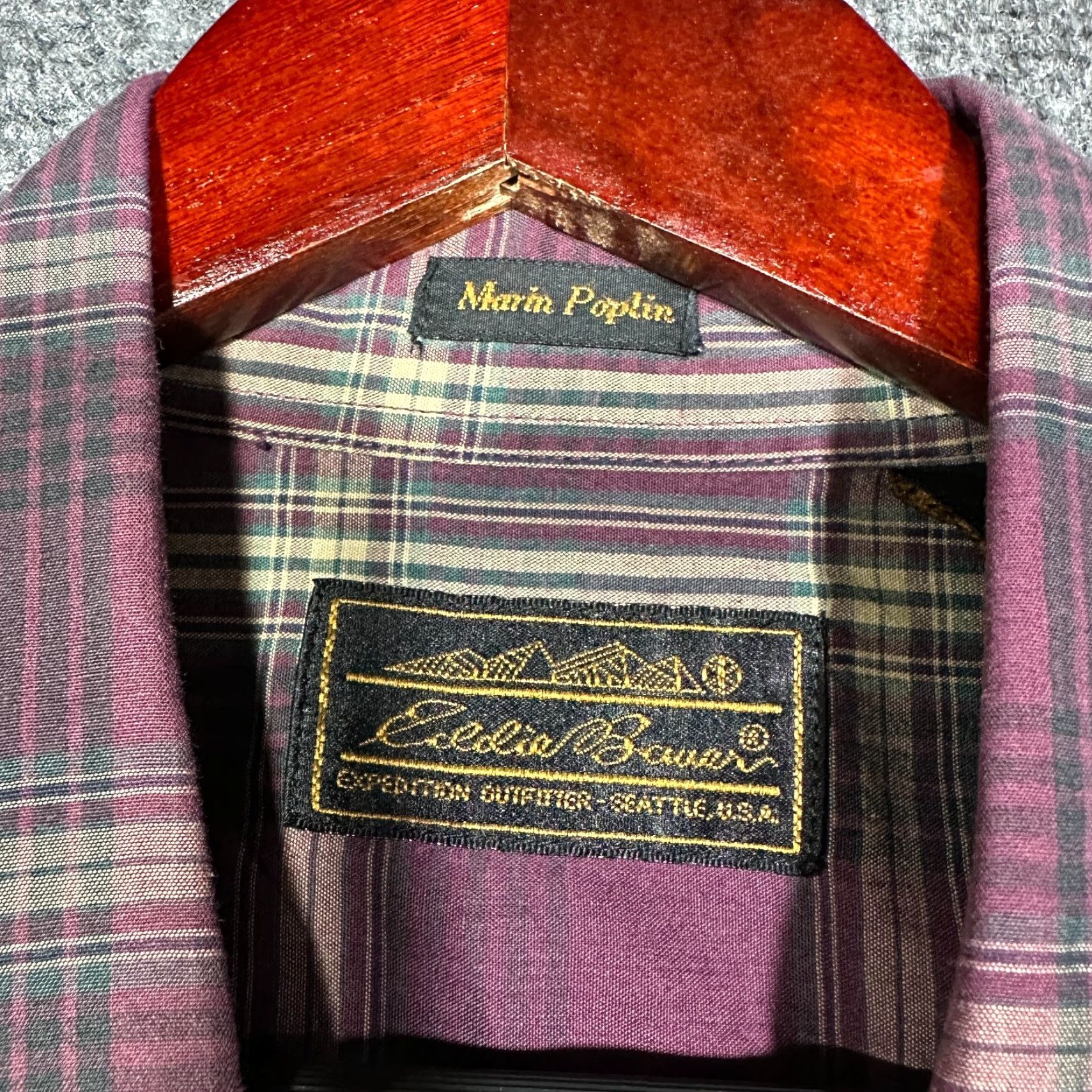 Eddie Bauer Eddie Bauer Shirt Mens XL Marin Poplin Button Down Purple Plaid Cotton Pocket Size US XL / EU 56 / 4 - 5 Thumbnail