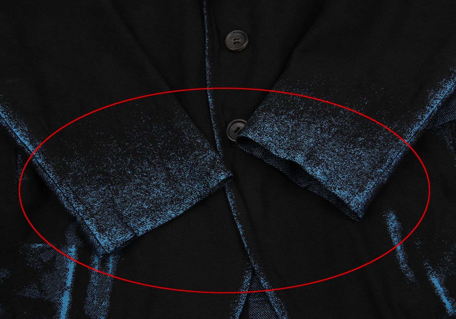 Issey Miyake Trim Fade Woven Design Jacket in Black and Light Blue Size US M / EU 48-50 / 2 - 11 Thumbnail