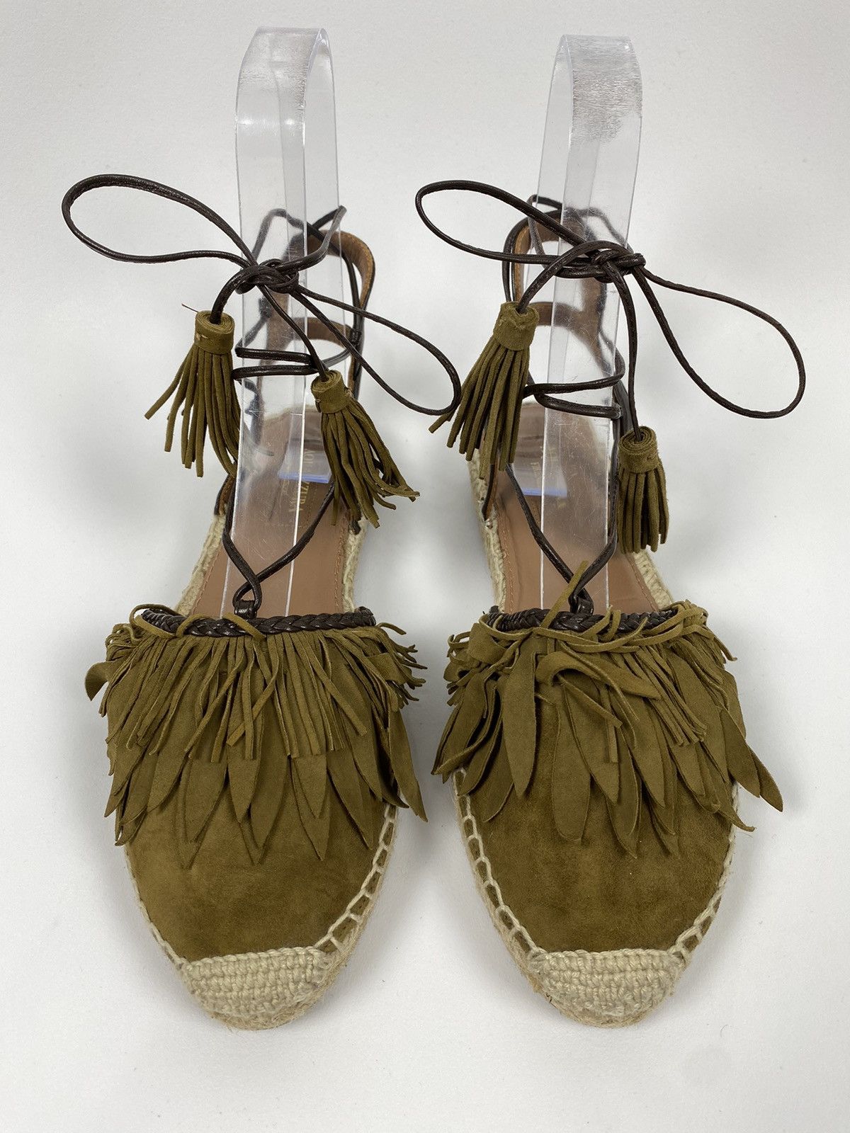 Aquazzura Aquazzura Pocahontas Fringed Suede Lace-Up Espadrille Flats Size US 7 / IT 37 - 2 Thumbnail