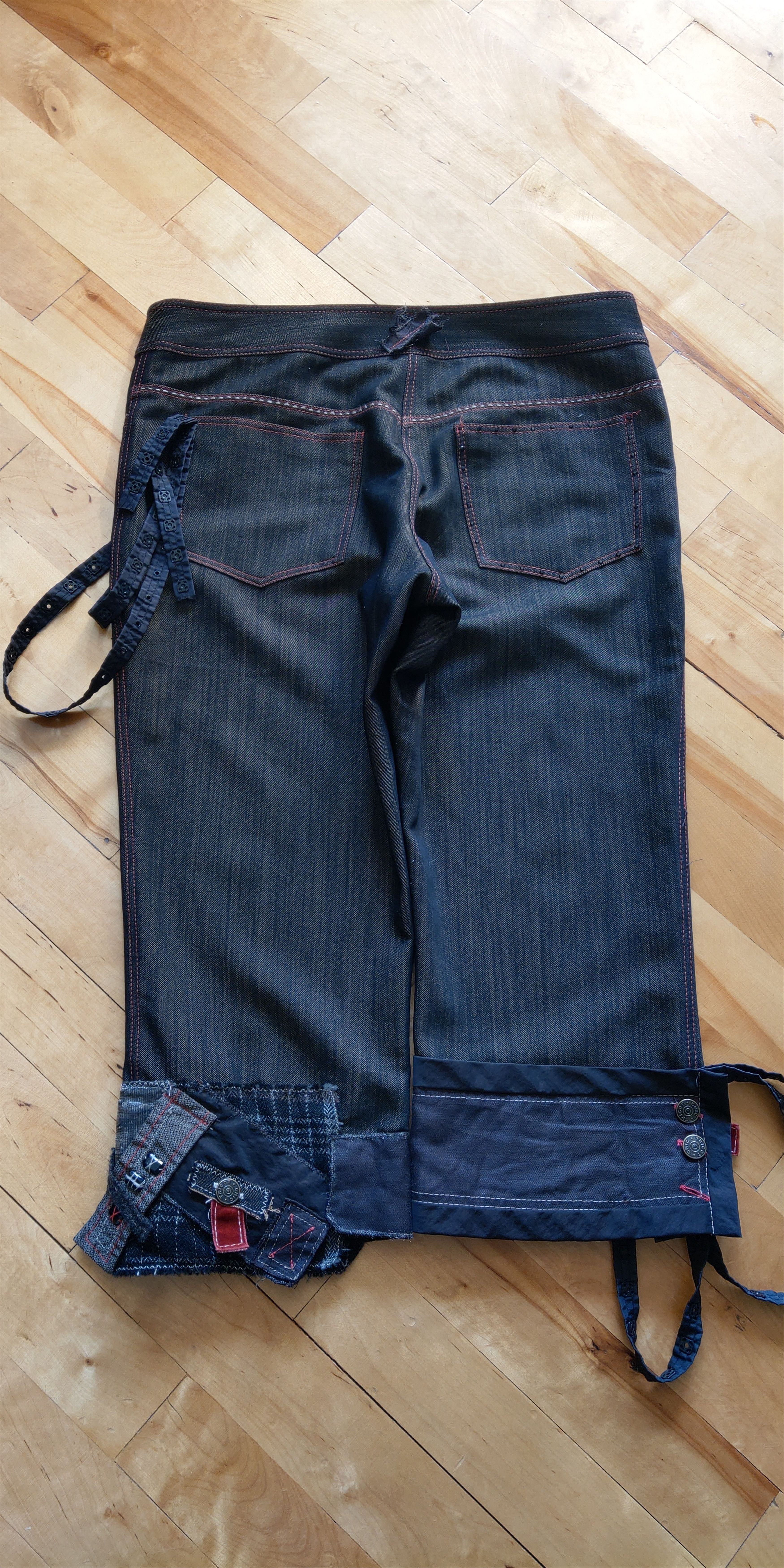 Vintage Asymmetric Patchwork Pants Bootcut Goth grunge Noir Alt Size US 32 / EU 48 - 10 Thumbnail
