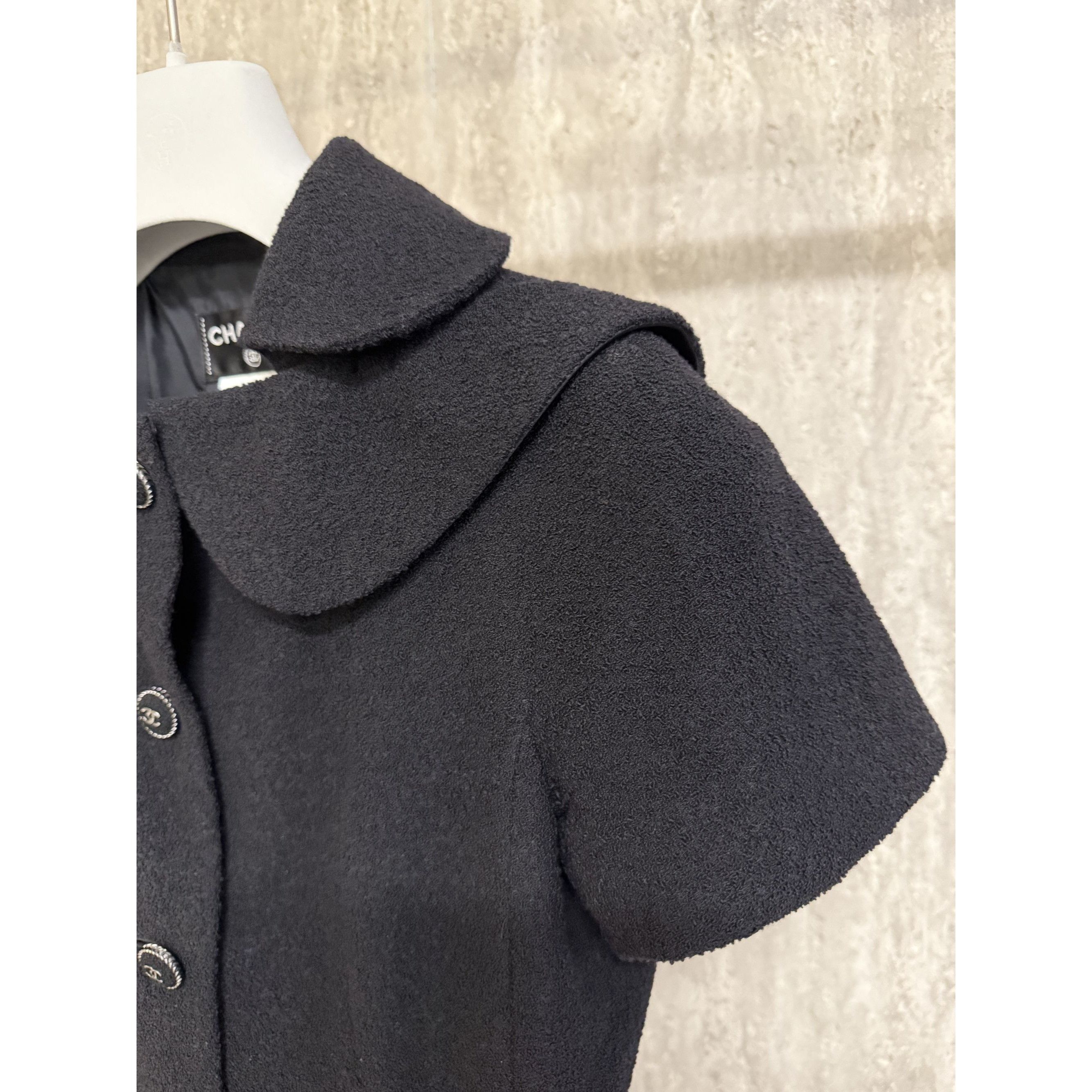 Chanel Chanel Black Short-Sleeve Button-Down Midi Dress With Peter Size S / US 4 / IT 40 - 4 Thumbnail
