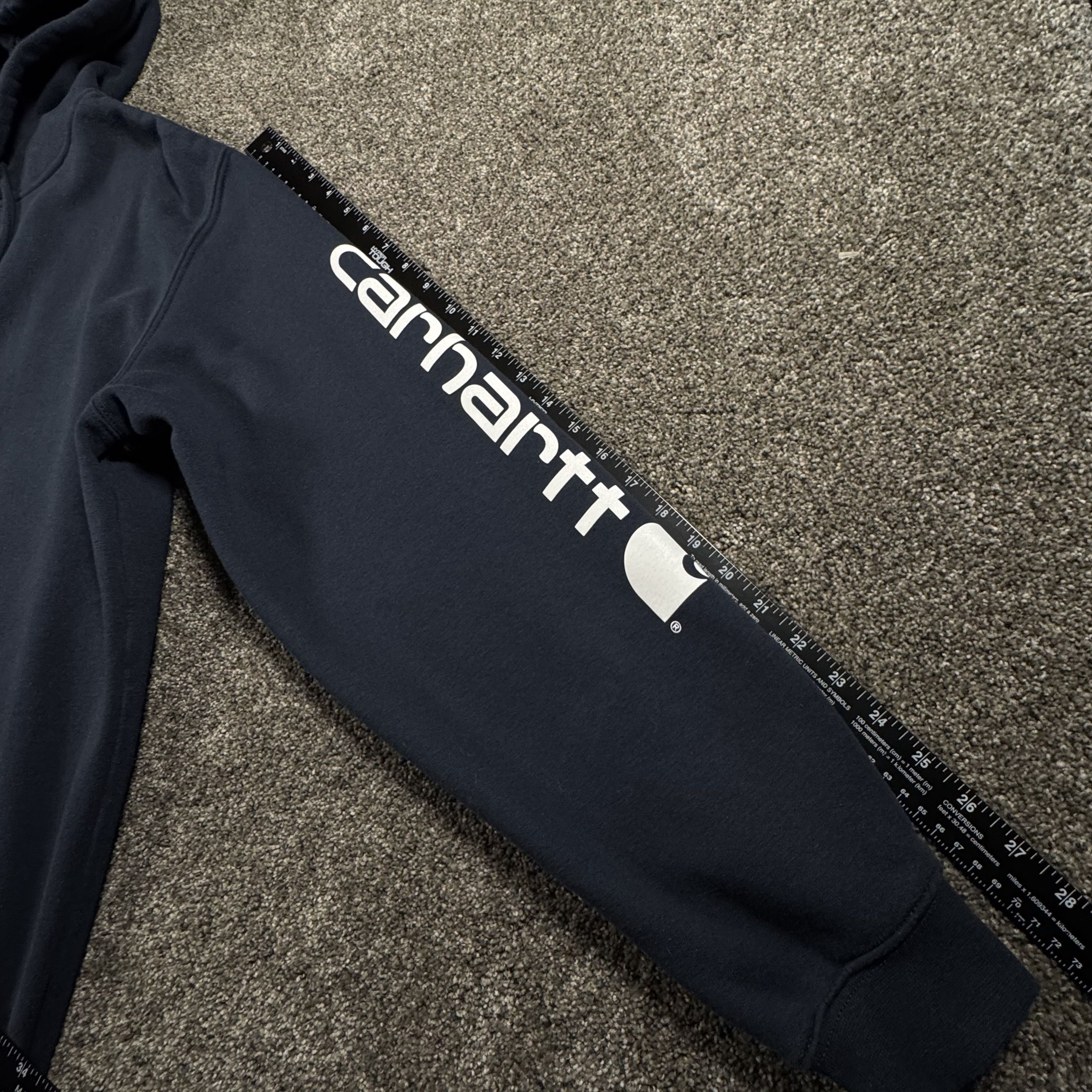 Carhartt Carhartt Mens Navy Blue Large Tall Logo Hoodie Size US L / EU 52-54 / 3 - 3 Thumbnail