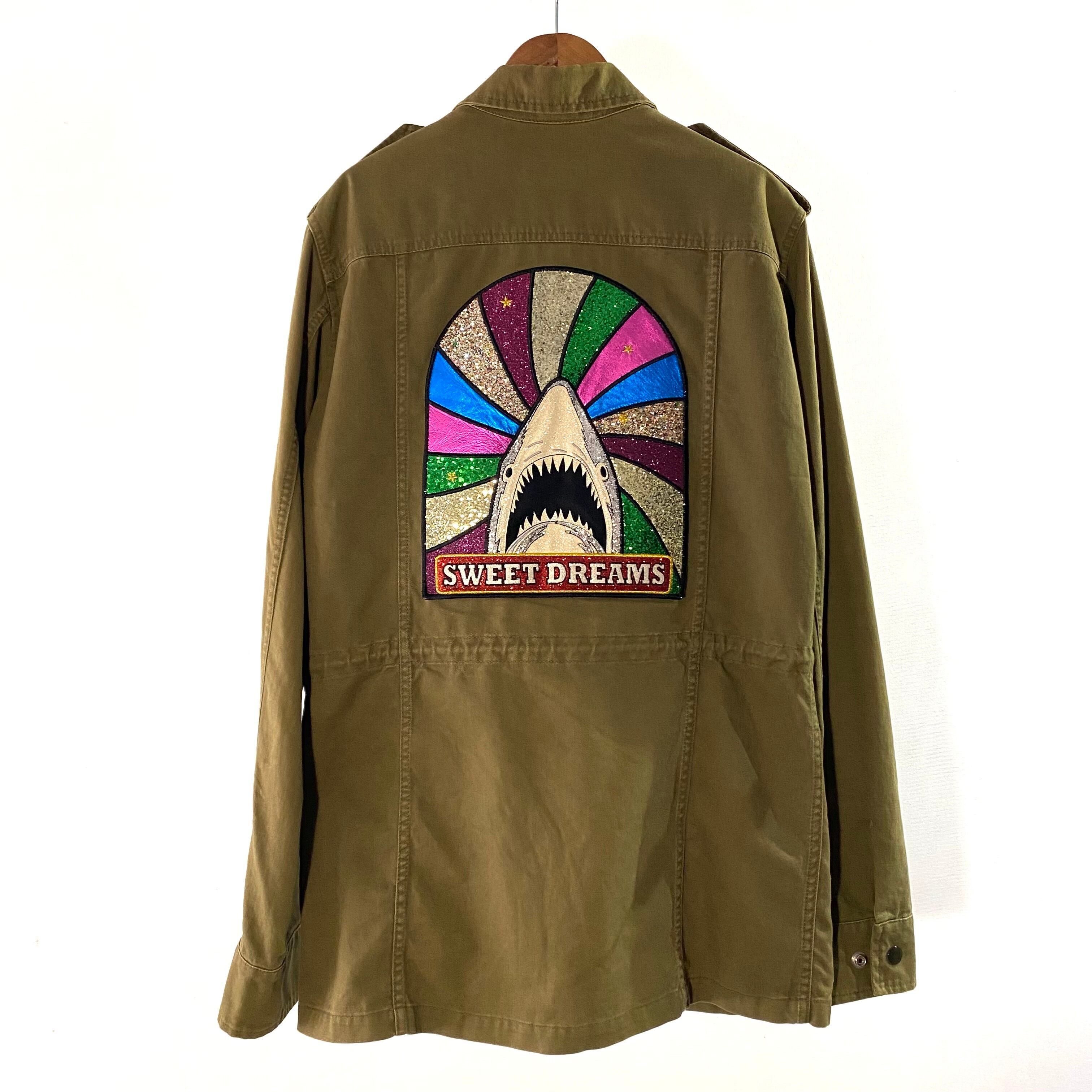 Saint Laurent Paris SAINT LAURENT PARIS Patch Shark Military 