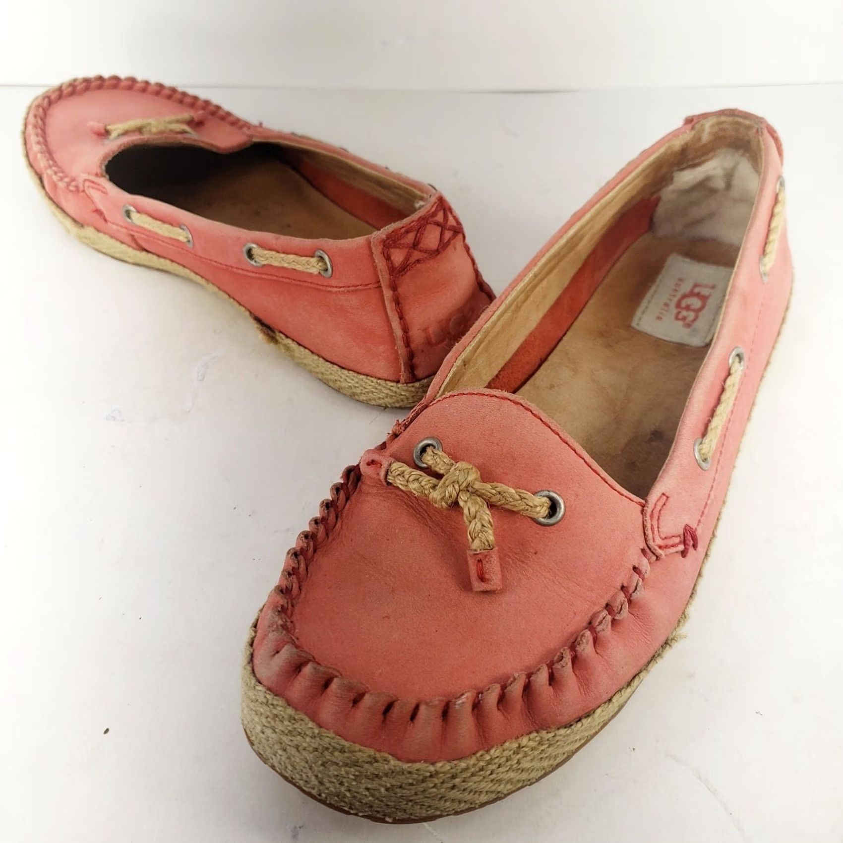Ugg UGG Women's Salmon Loafers Chivon Flat Slip On Leather Pink Size 8M Casual Shoes - UGG Chivon Australia Theme Women Flat Shoe Size US 7 / IT 37 - 3 Thumbnail