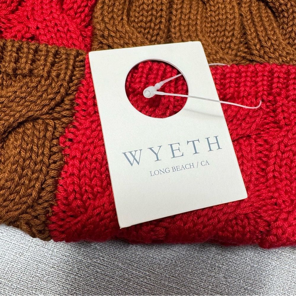 Other New Wyeth Cable Knit Colorblock Cotton Blend Beanie Hat Size ONE SIZE - 6 Thumbnail
