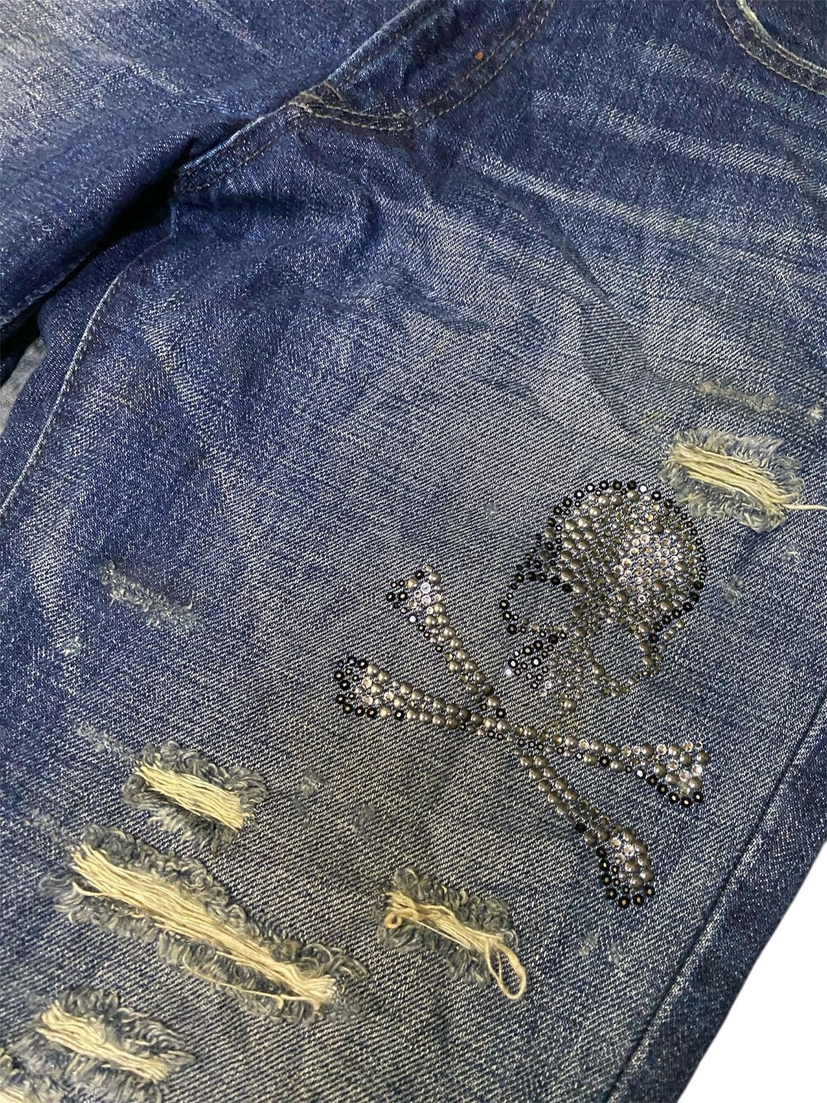 14th Addiction × Japanese Brand × Roen Mastermind Roen Distressed Punk Swarovski Denim Size US 32 / EU 48 - 4 Thumbnail
