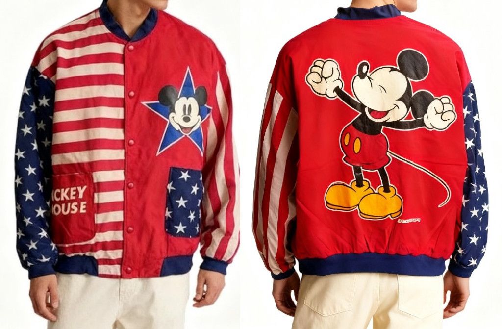 Japanese Brand Vintage Mickey Mouse POPPINS American Flag Jacket Size US M / EU 48-50 / 2 - 1 Thumbnail