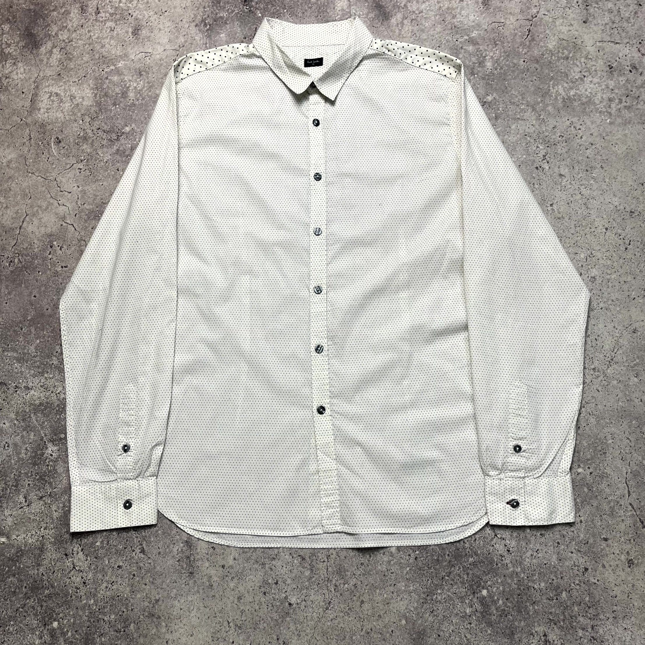 Paul Smith Paul Smith White Polka Dot Long Sleeve Button Shirt Size XL Size US XL / EU 56 / 4 - 1 Thumbnail