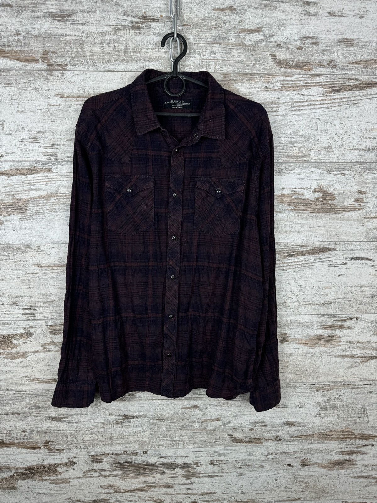Allsaints Mens Vintage Allsaints Wolfson ls shirt button up luxury Size US L / EU 52-54 / 3 - 1 Thumbnail