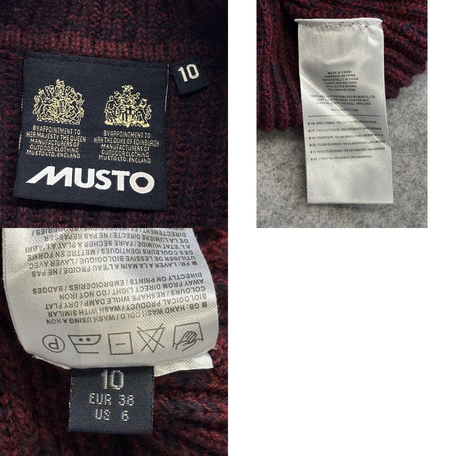 Musto Musto roll neck jumper UK10 burgundy ribbed women’s elbow patches pullover Size L / US 10 / IT 46 - 8 Thumbnail