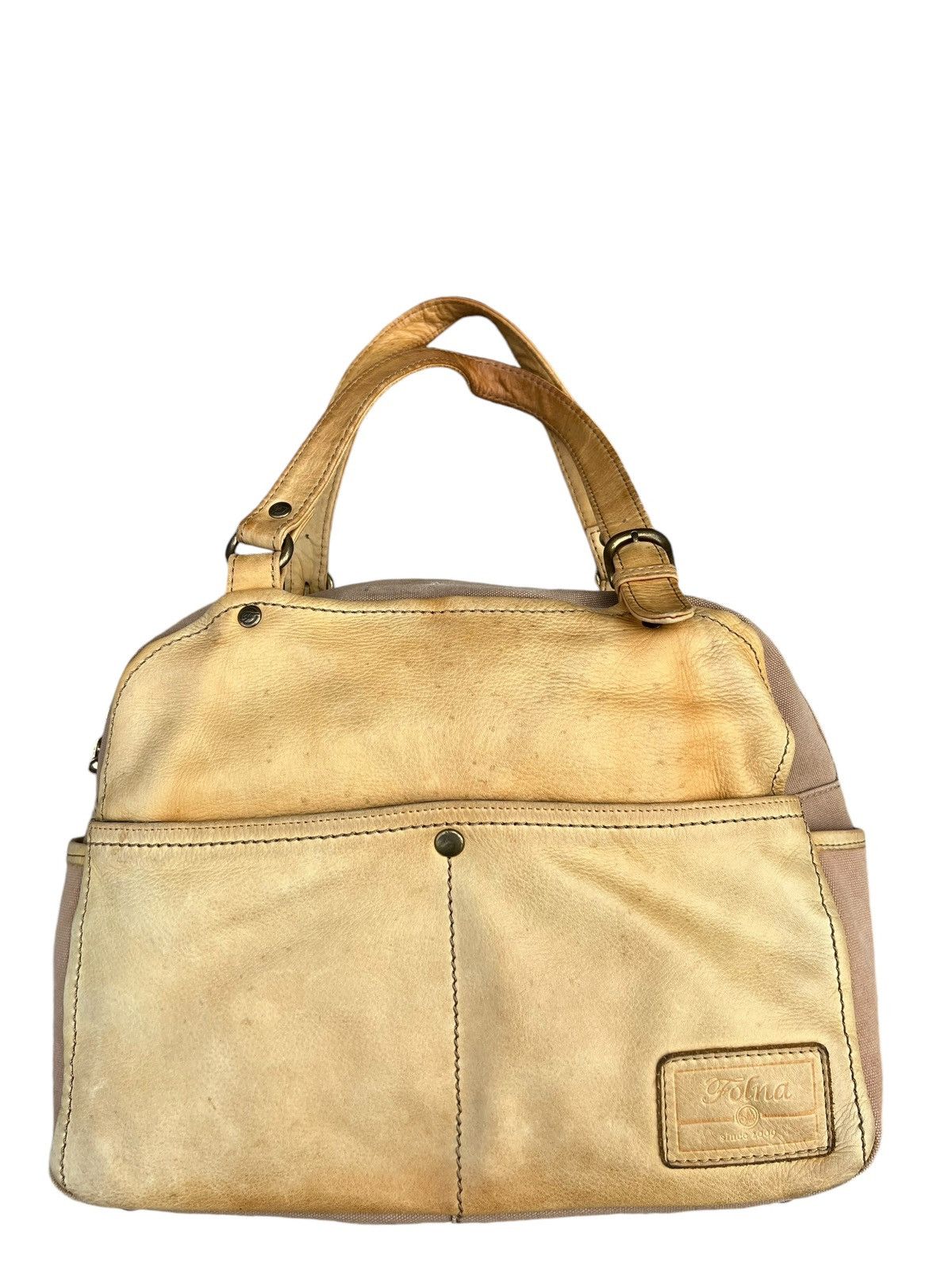 Leather Folna Japan Distressed Sun Faded Patina Leather Bag Size ONE SIZE - 5 Thumbnail