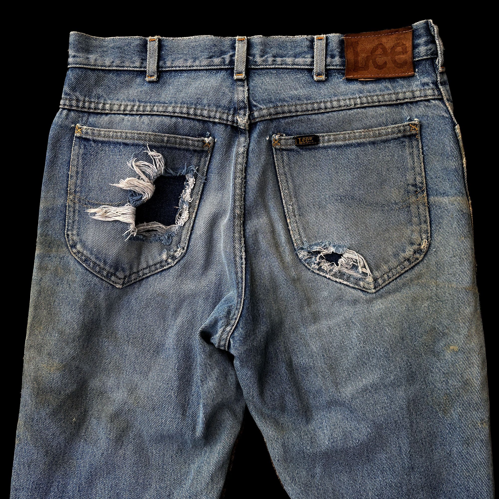 Lee Lee Vintage Distressed Bootcut Denim Made in America Size US 30 / EU 46 - 6 Thumbnail