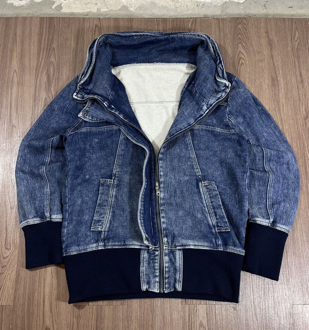 Japanese Brand Private Pause Bono Sweat Denim Jacket Size US L / EU 52-54 / 3 - 9 Thumbnail