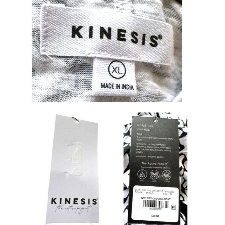 Other NWT Kinesis Pullover Top XL Black White Stripe Abstract Dolm Size XL / US 12-14 / IT 48-50 - 12 Thumbnail