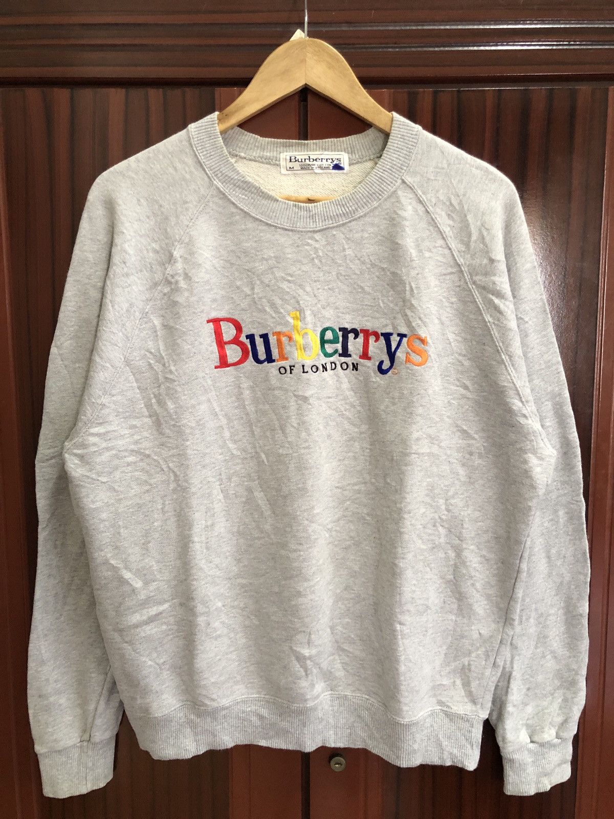 Vintage Burberry Embroidery Spell Out Multi Colour Logo